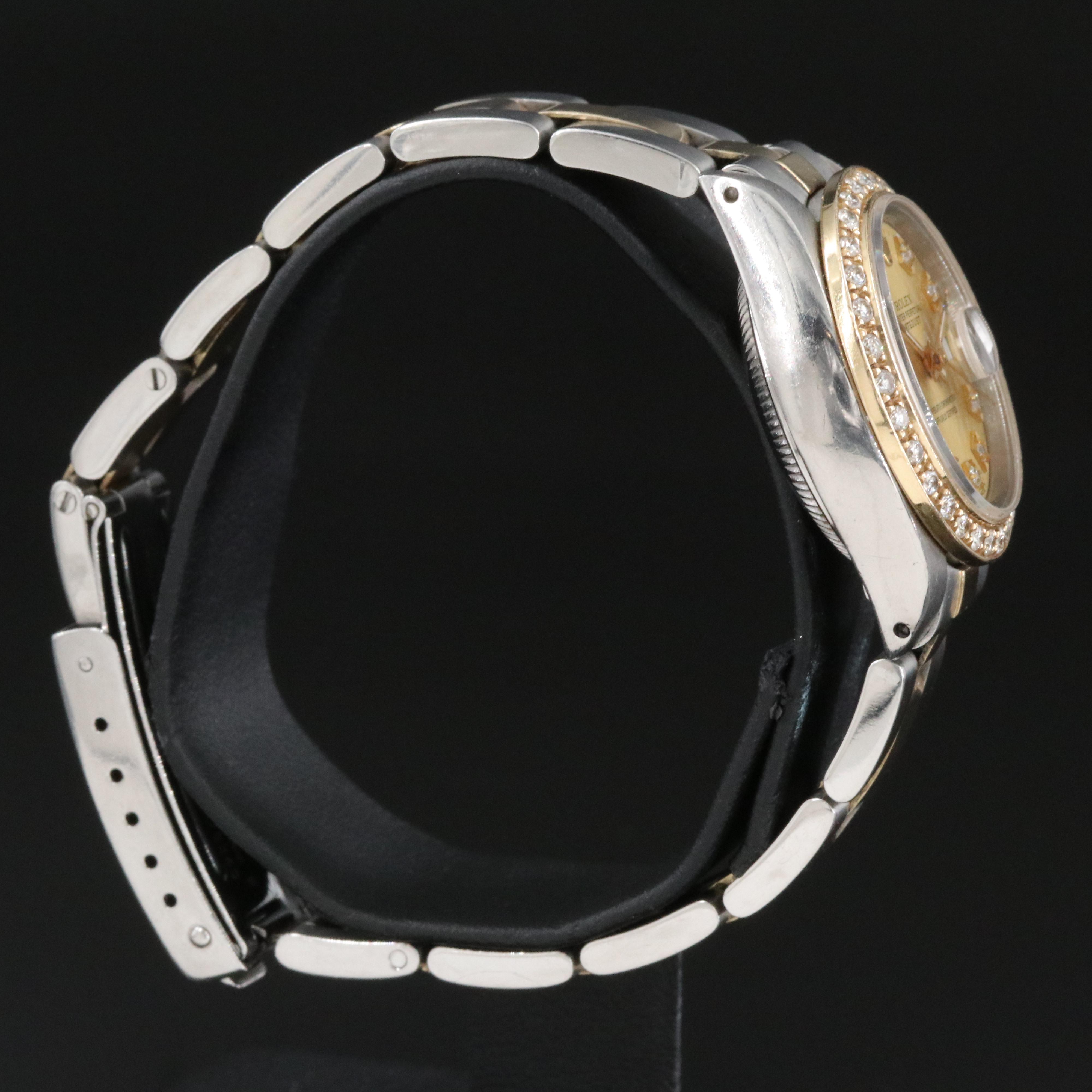 Rolex Datejust 6917 Custom Diamond Dial & Bezel 26mm 18K & Steel Watch