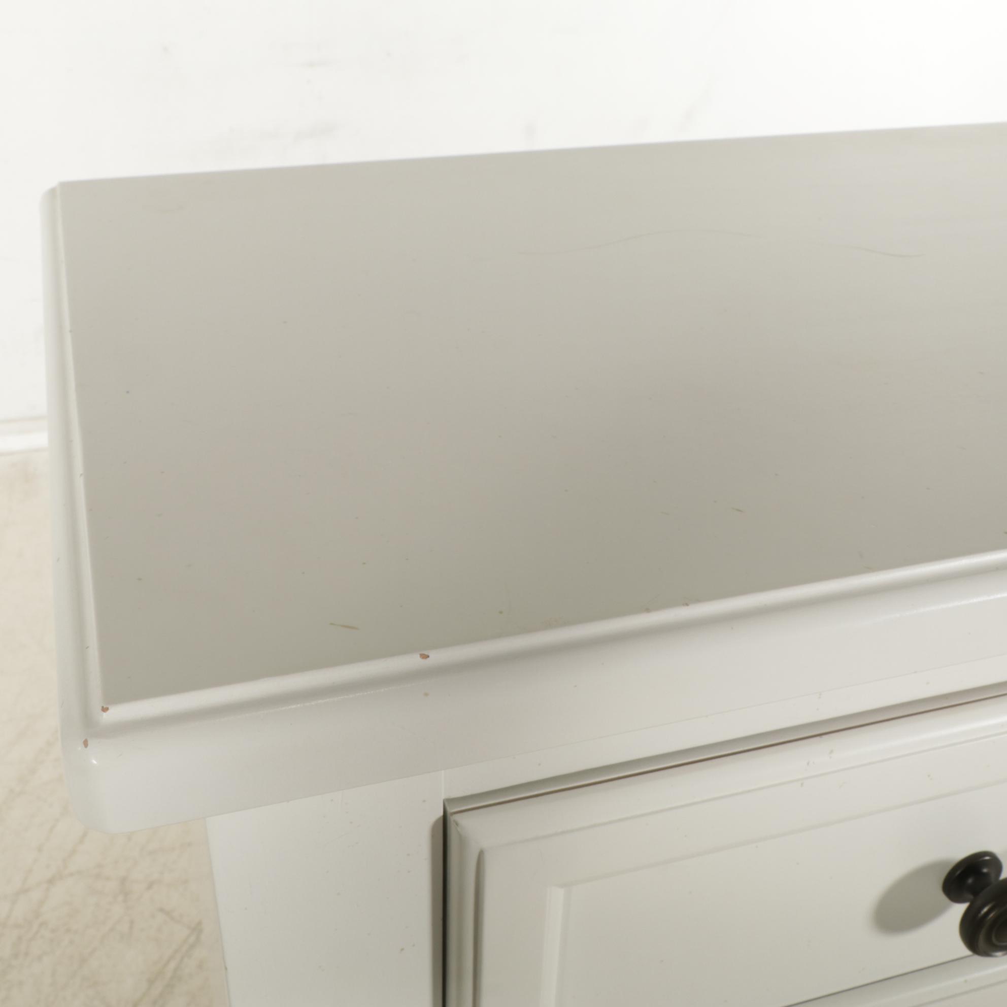 American Signature White Finished Chest of Drawers, 21st Century