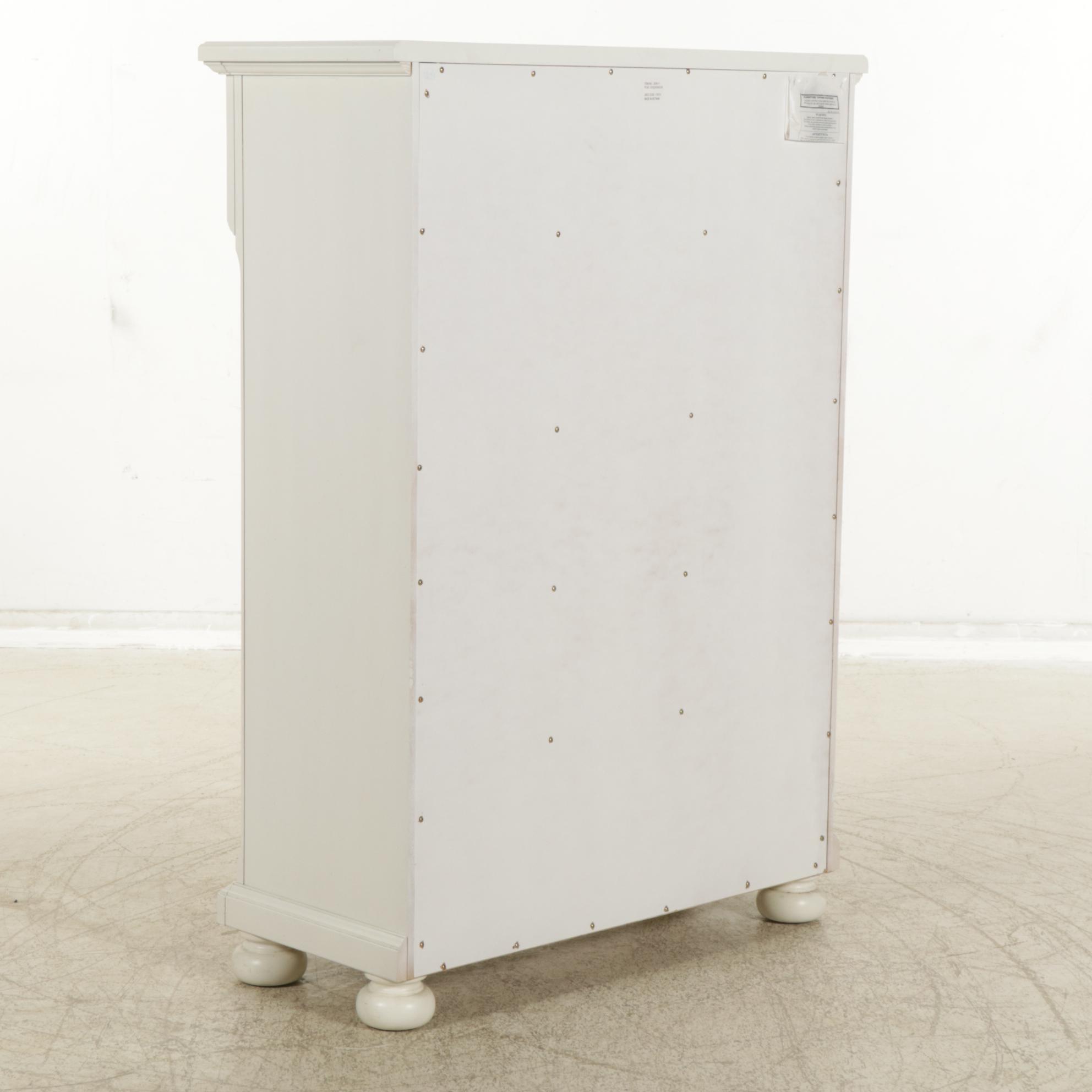 American Signature White Finished Chest of Drawers, 21st Century