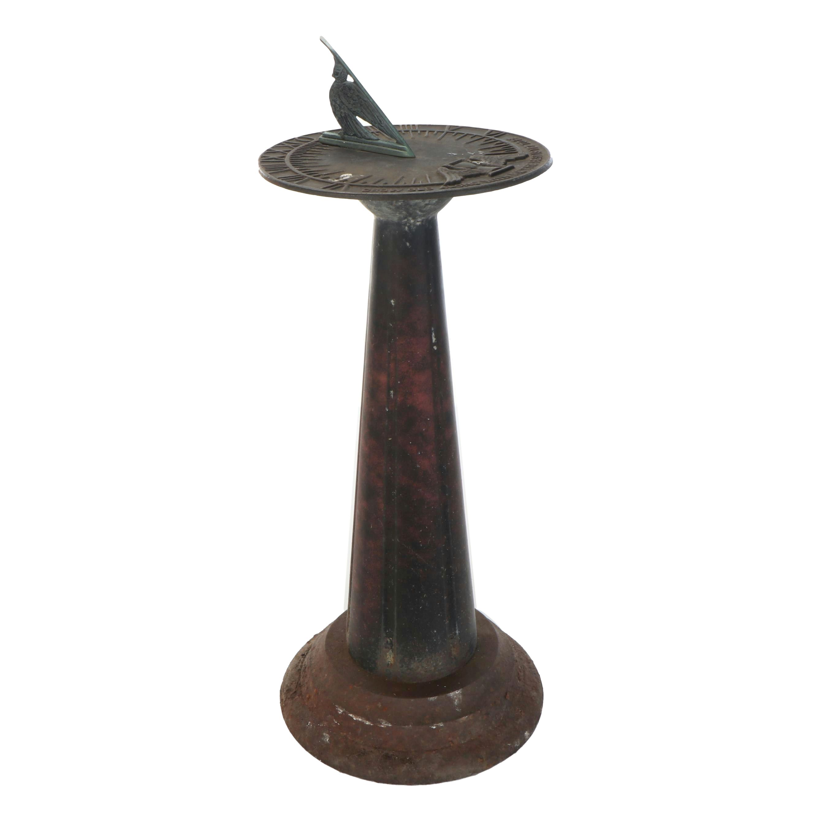 Virginia Metalcrafters Cast Iron Sun Dial with Robert Browning Quote