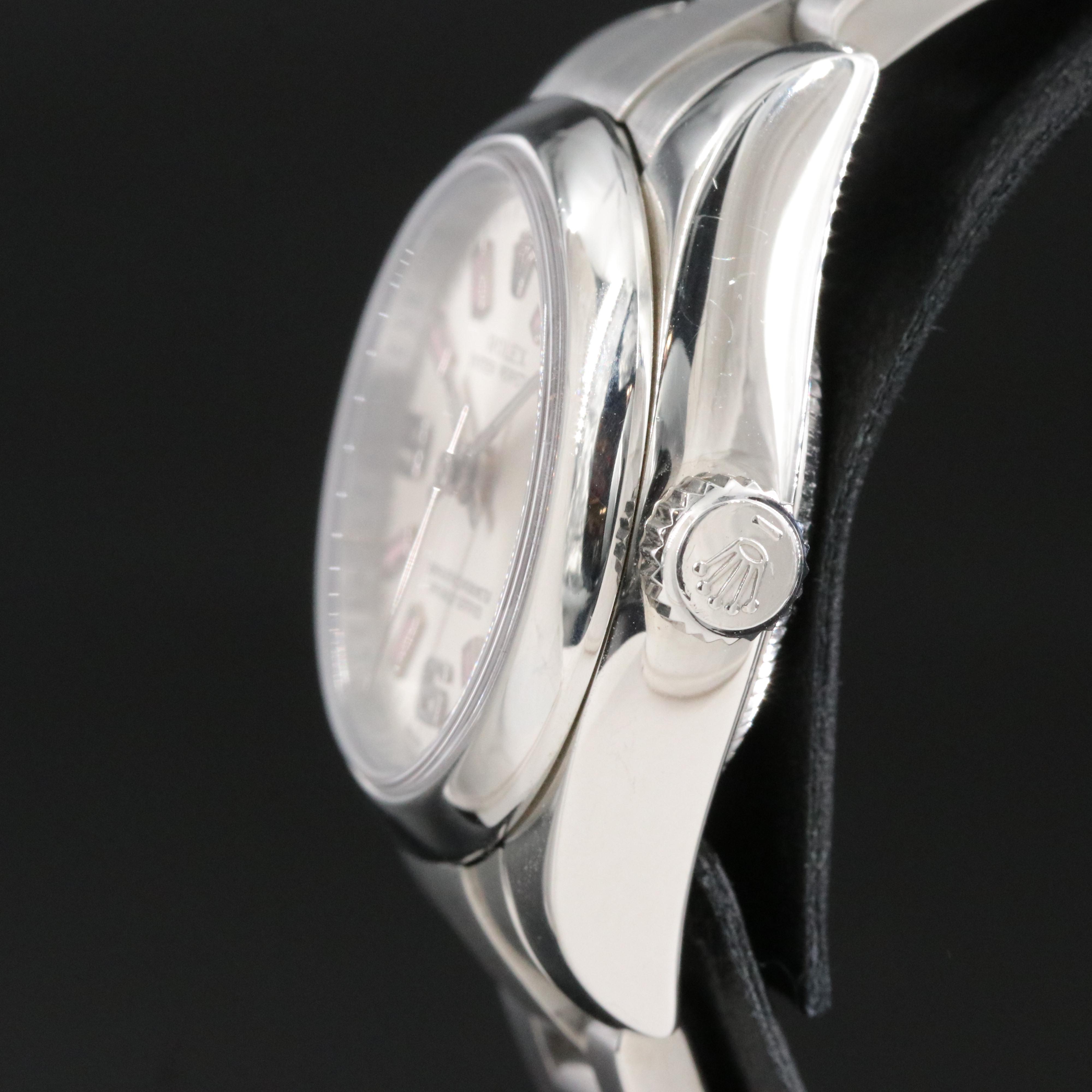 Rolex Oyster Perpetual 176200 Silver/Pink Dial 26mm Steel Automatic Watch