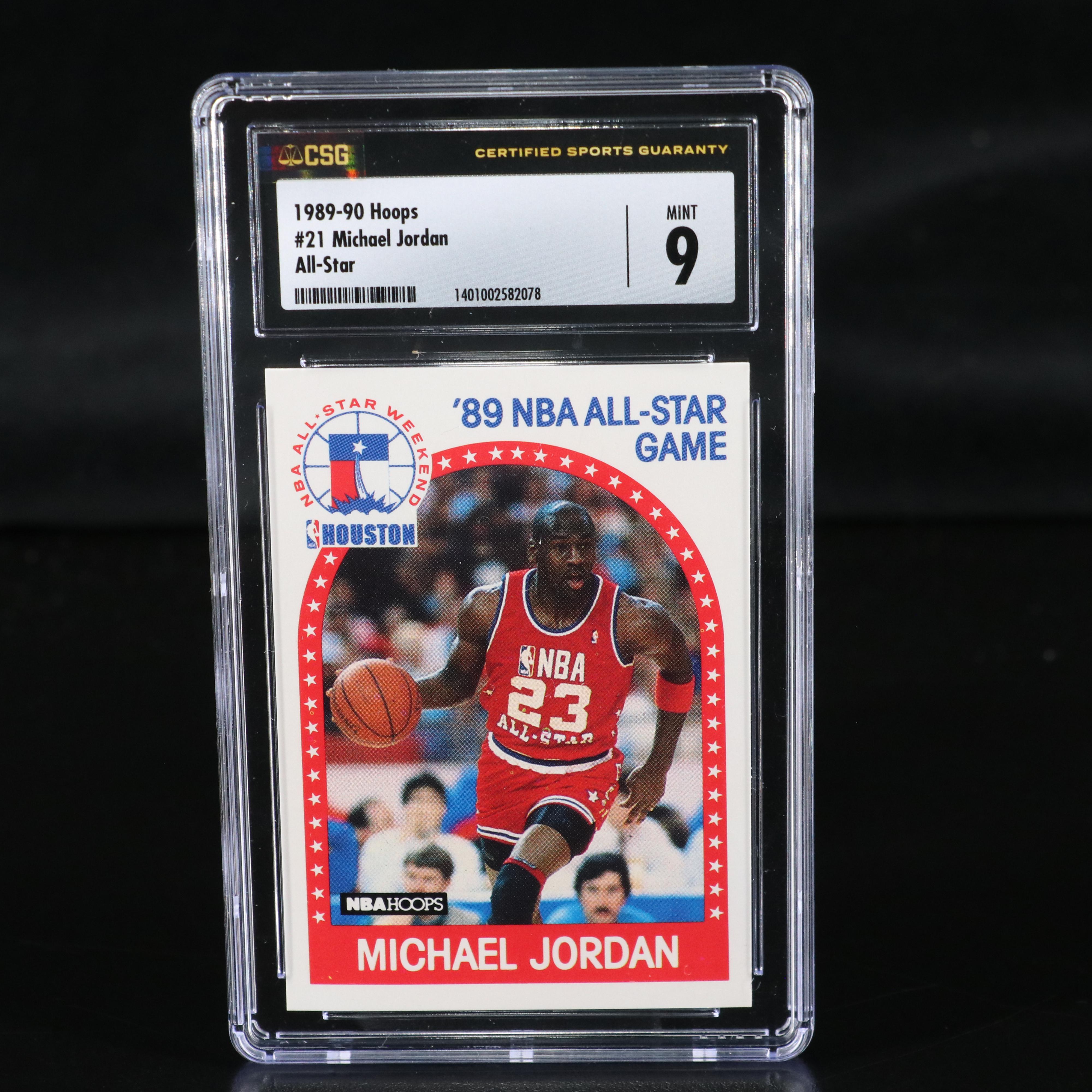 1989-90 NBA Hoops Michael Jordan Chicago Bulls All-Star Card Graded CSG 9