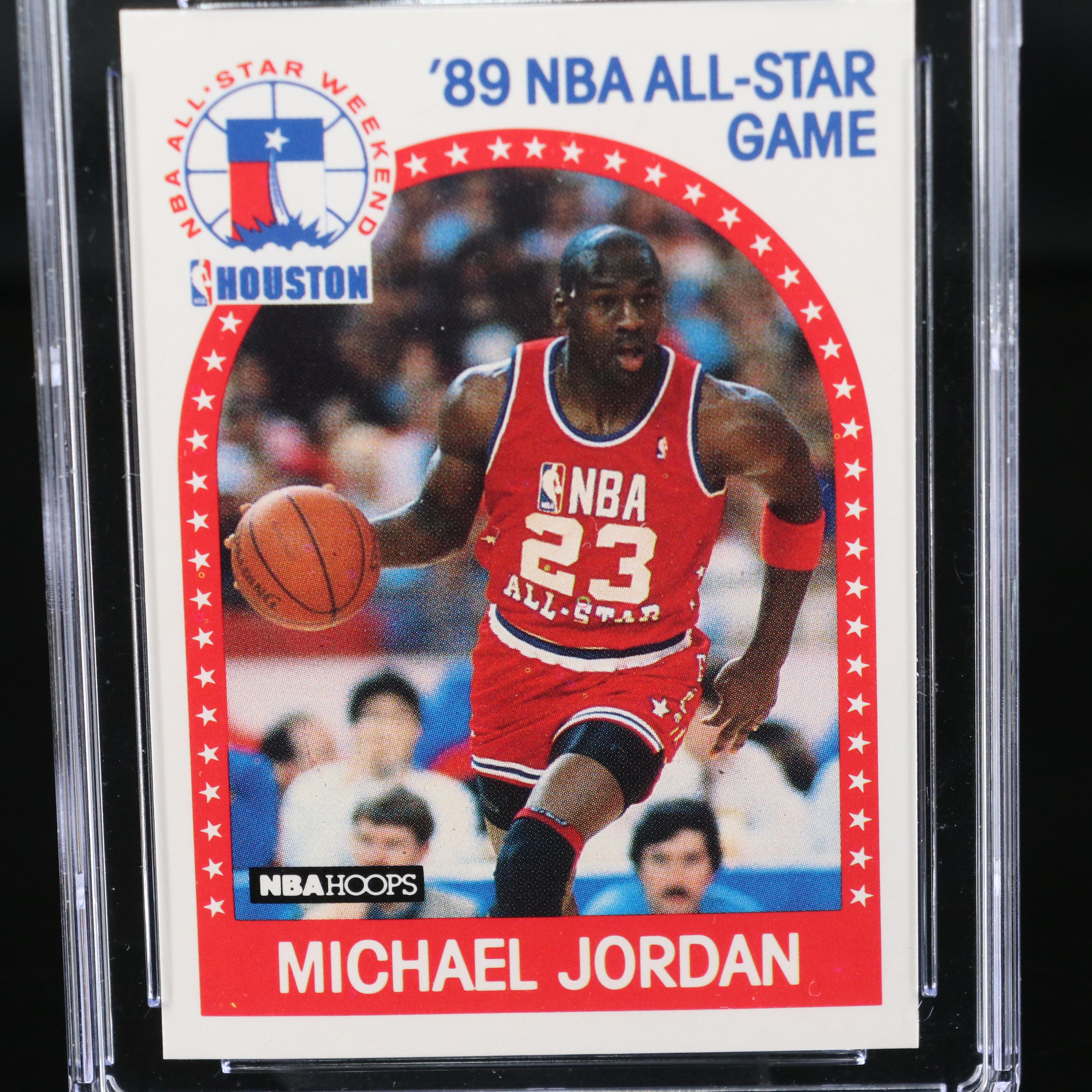 1989-90 NBA Hoops Michael Jordan Chicago Bulls All-Star Card Graded CSG 9