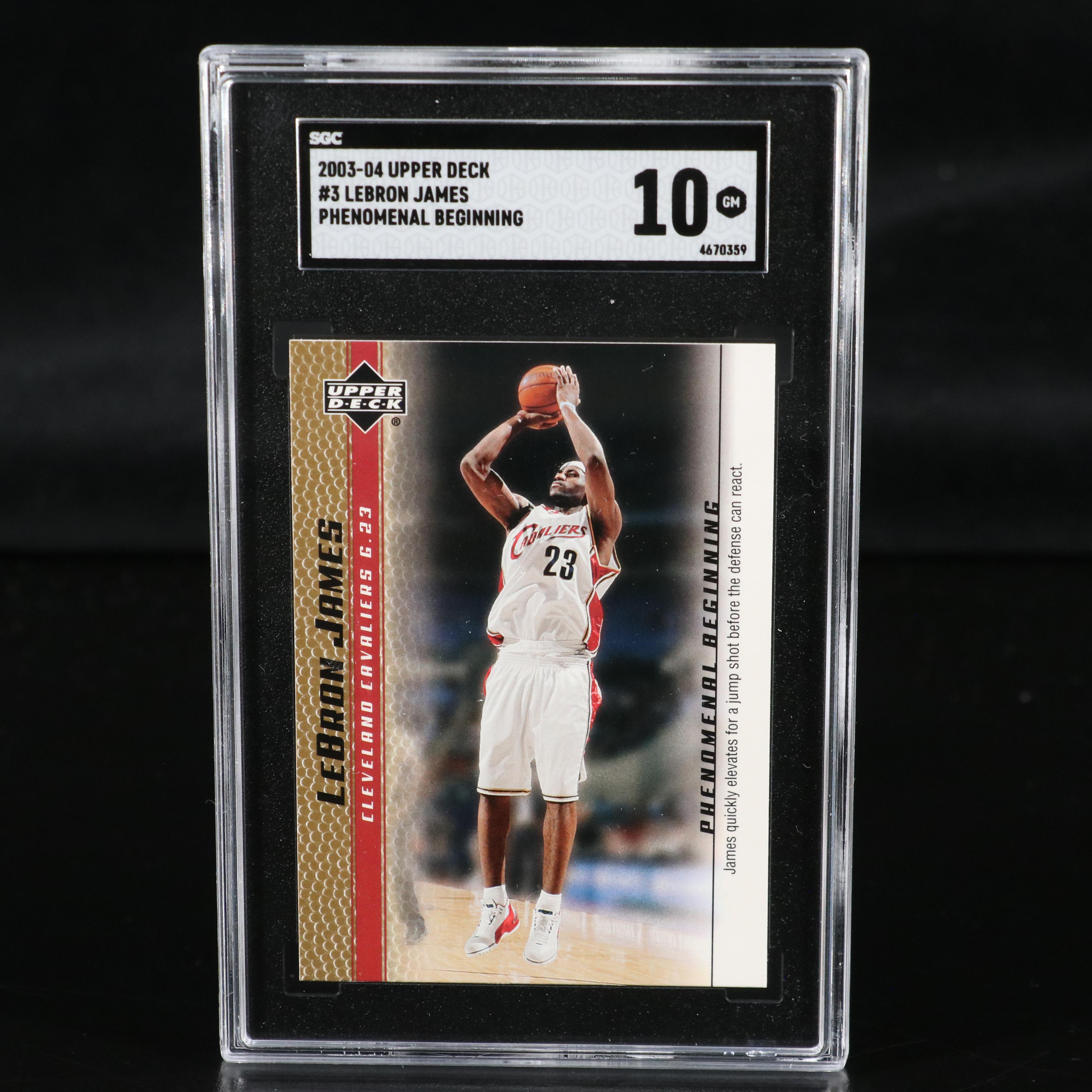 2003-04 Upper Deck LeBron James Phenomenal Beginning Card Graded SGC 10