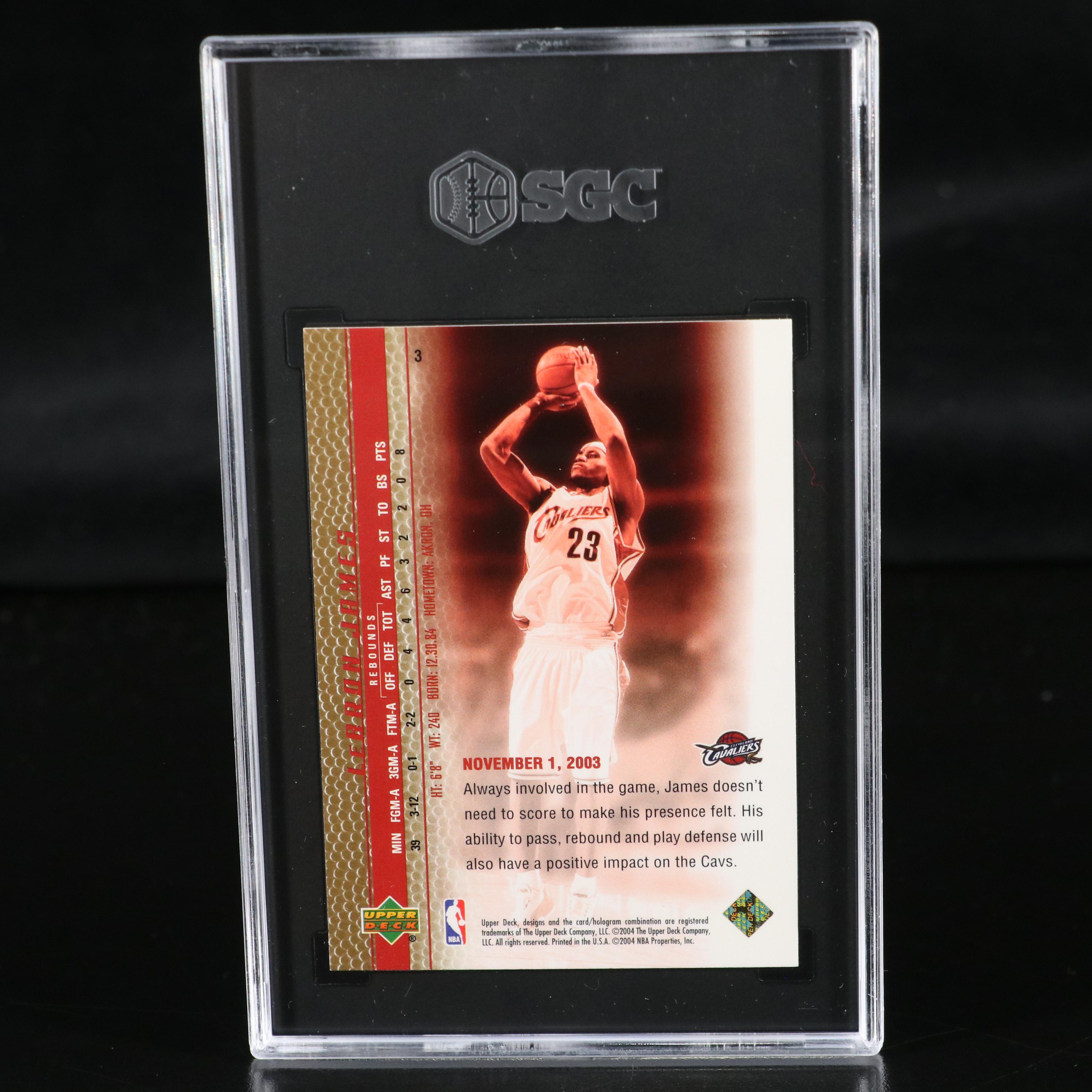 2003-04 Upper Deck LeBron James Phenomenal Beginning Card Graded SGC 10