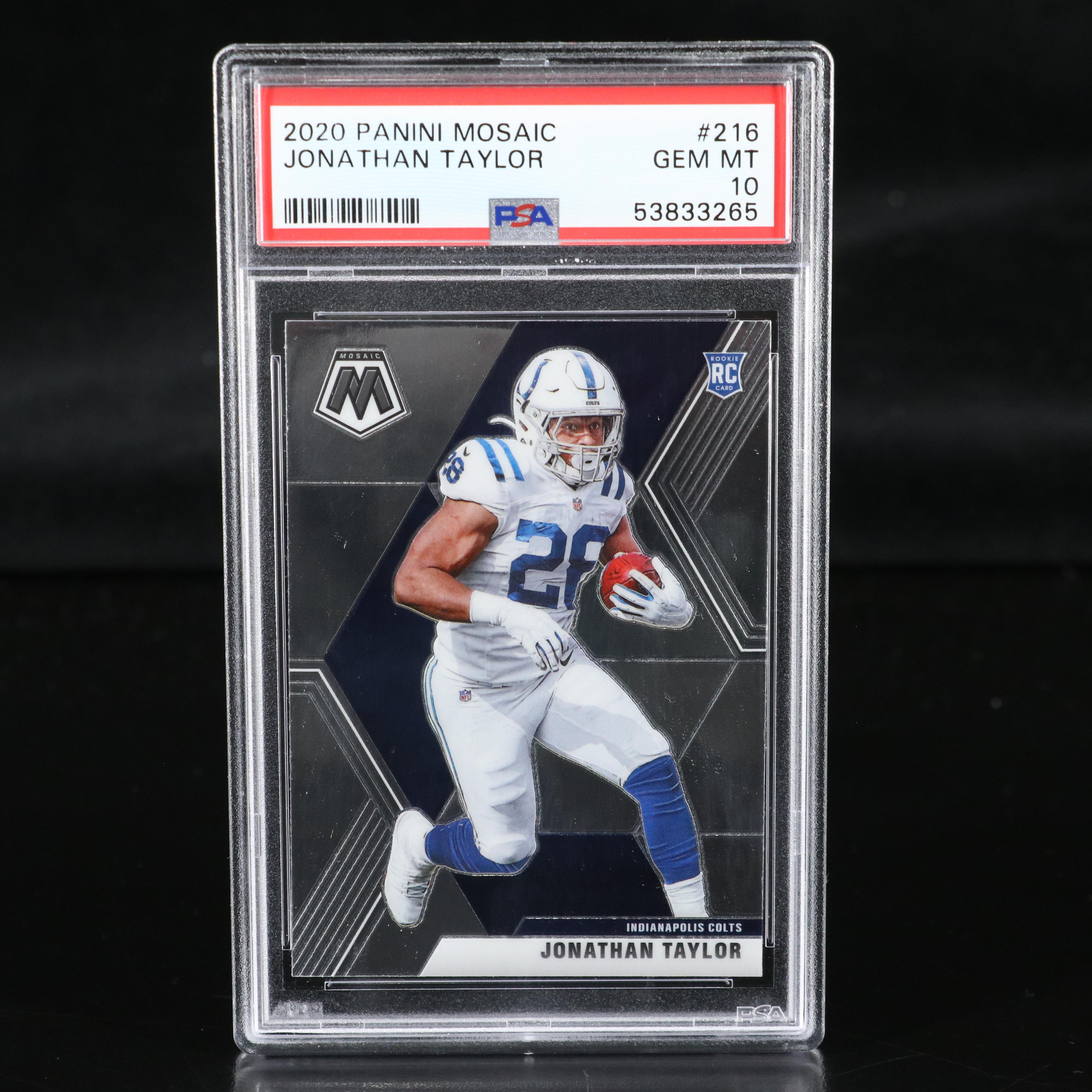 2020 Mosaic Jonathan Taylor Indianapolis Colts Rookie Card Graded PSA 10