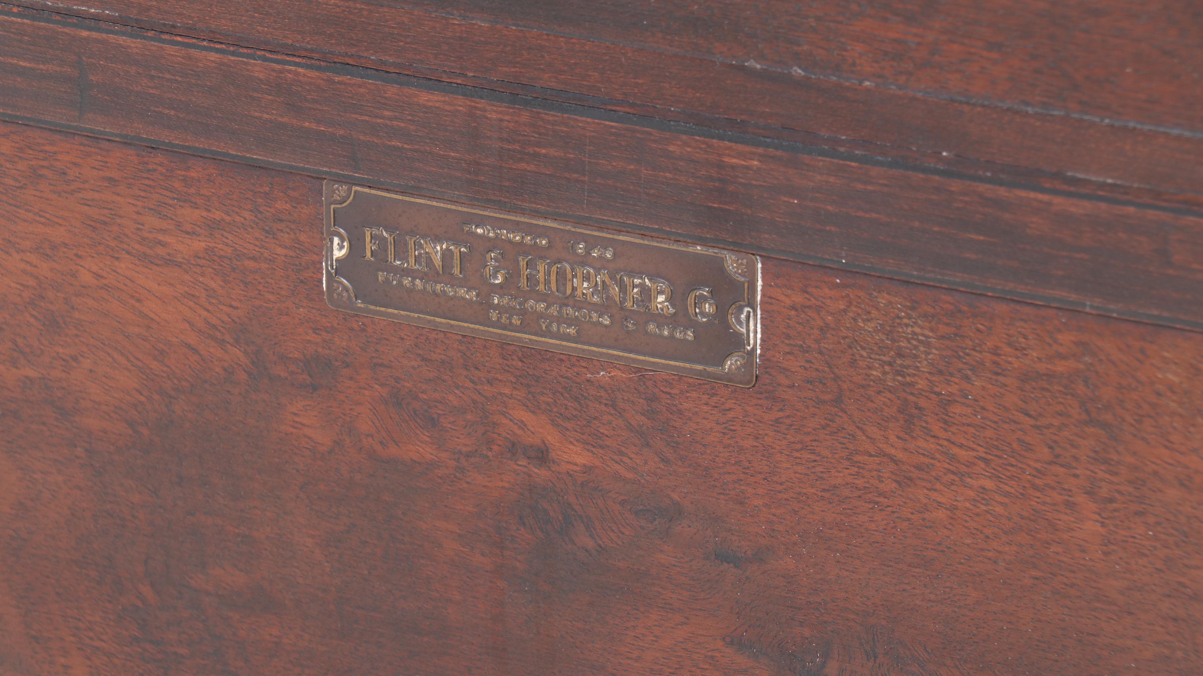 Flint & Horner Co. Georgian Style Flame Mahogany Sideboard, 20th Century