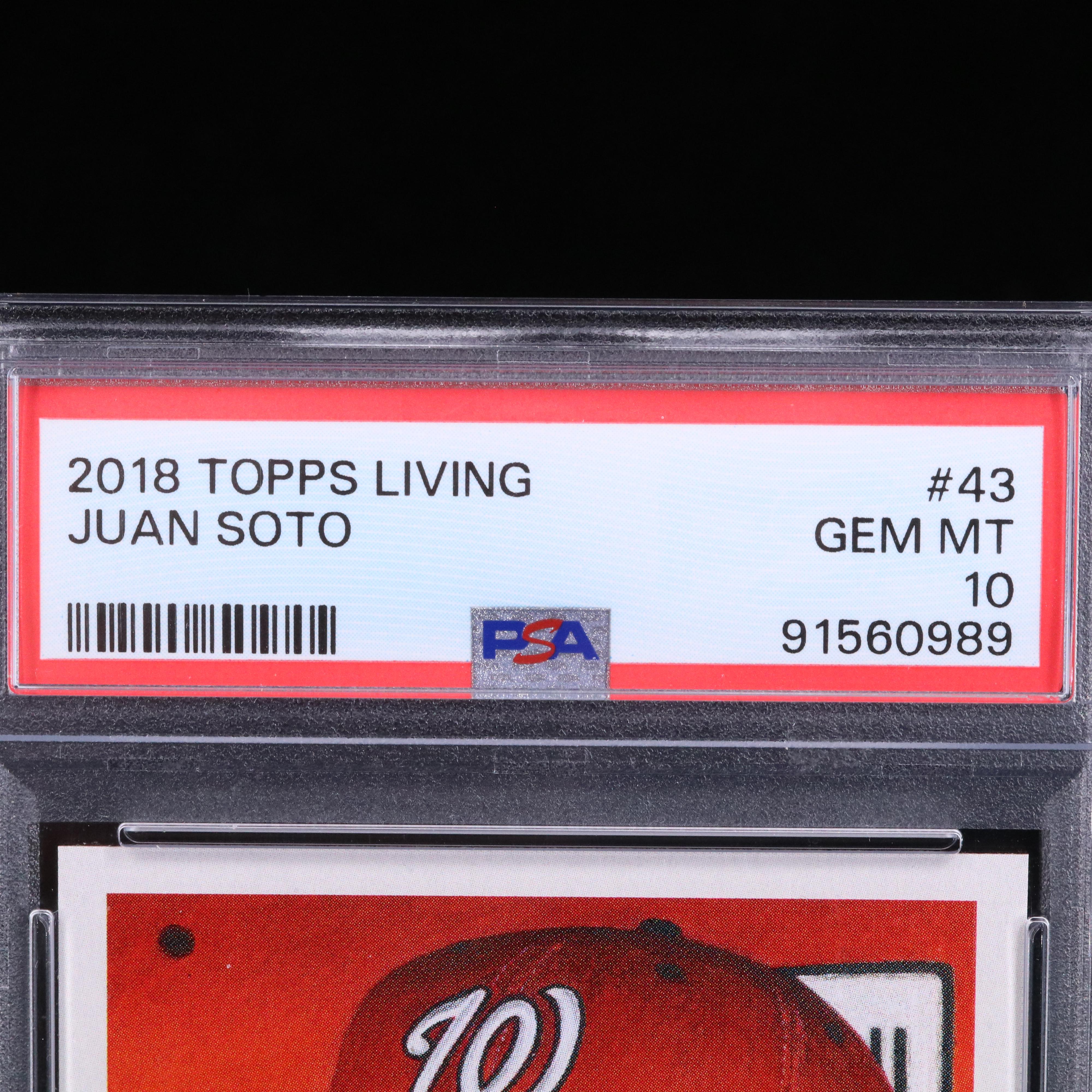 2018 Topps Living Juan Soto Washington Nationals Rookie Card Graded PSA 10