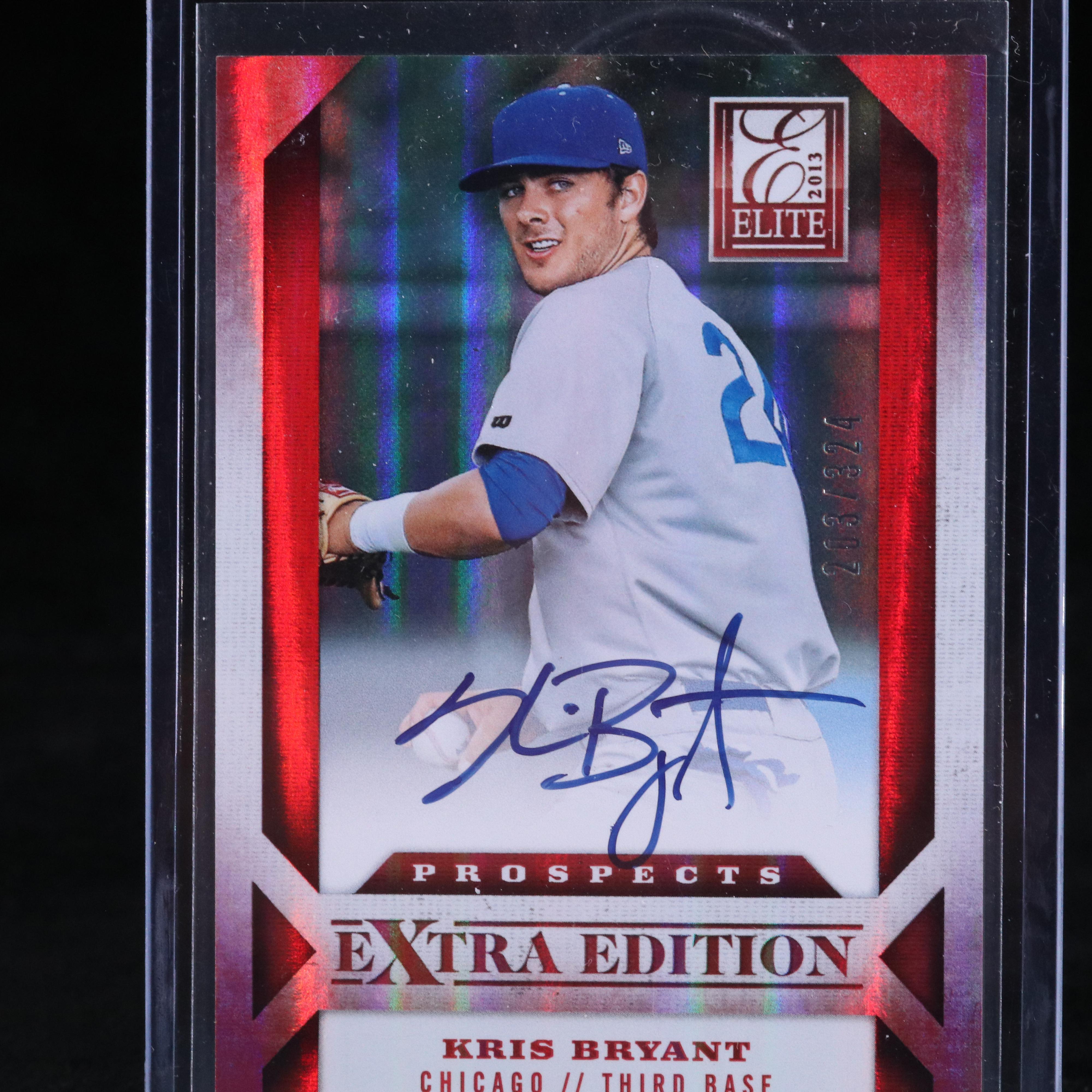 2013 Elite Kris Bryant Signed Chicago Cubs Baseball Card #ed 203/324