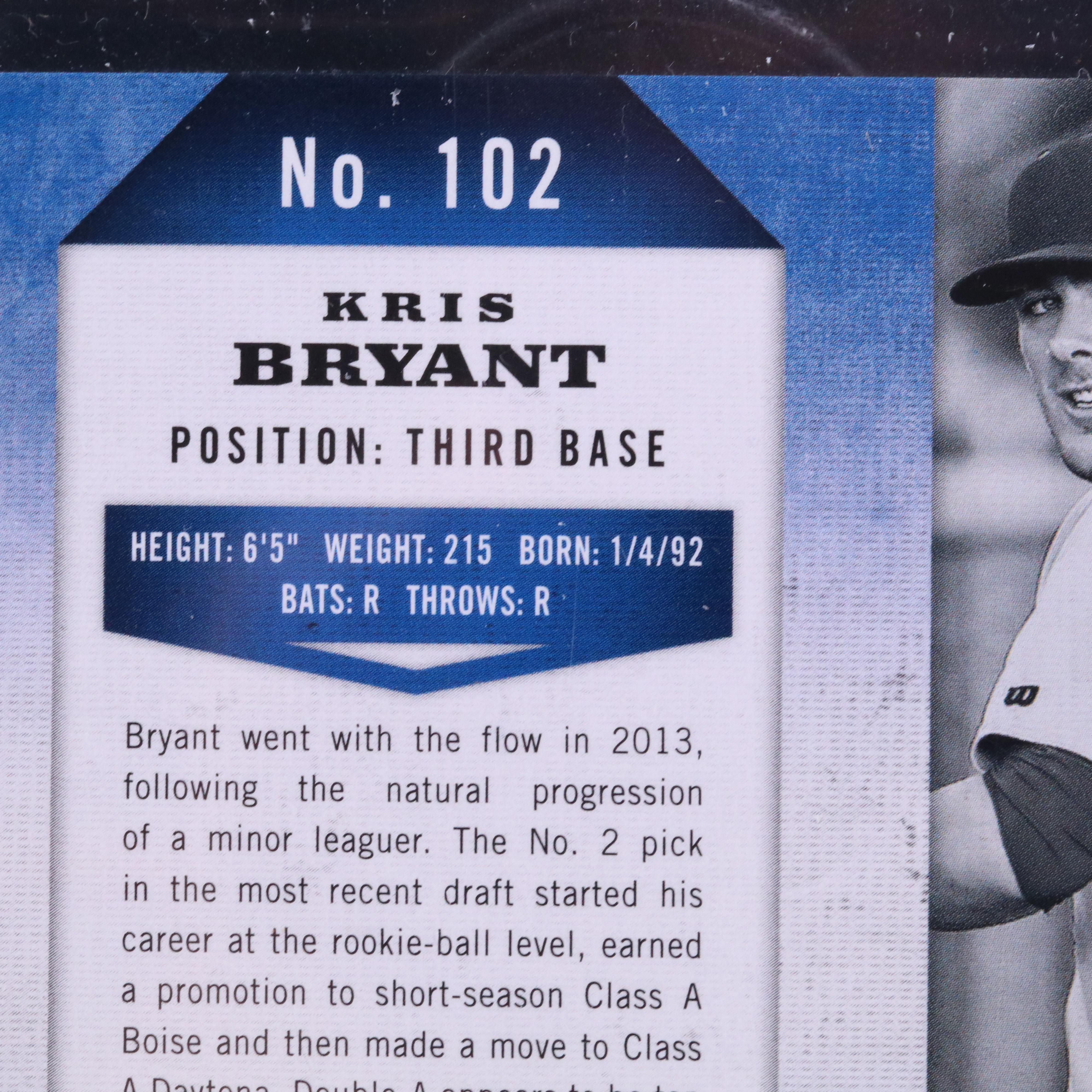 2013 Elite Kris Bryant Signed Chicago Cubs Baseball Card #ed 203/324