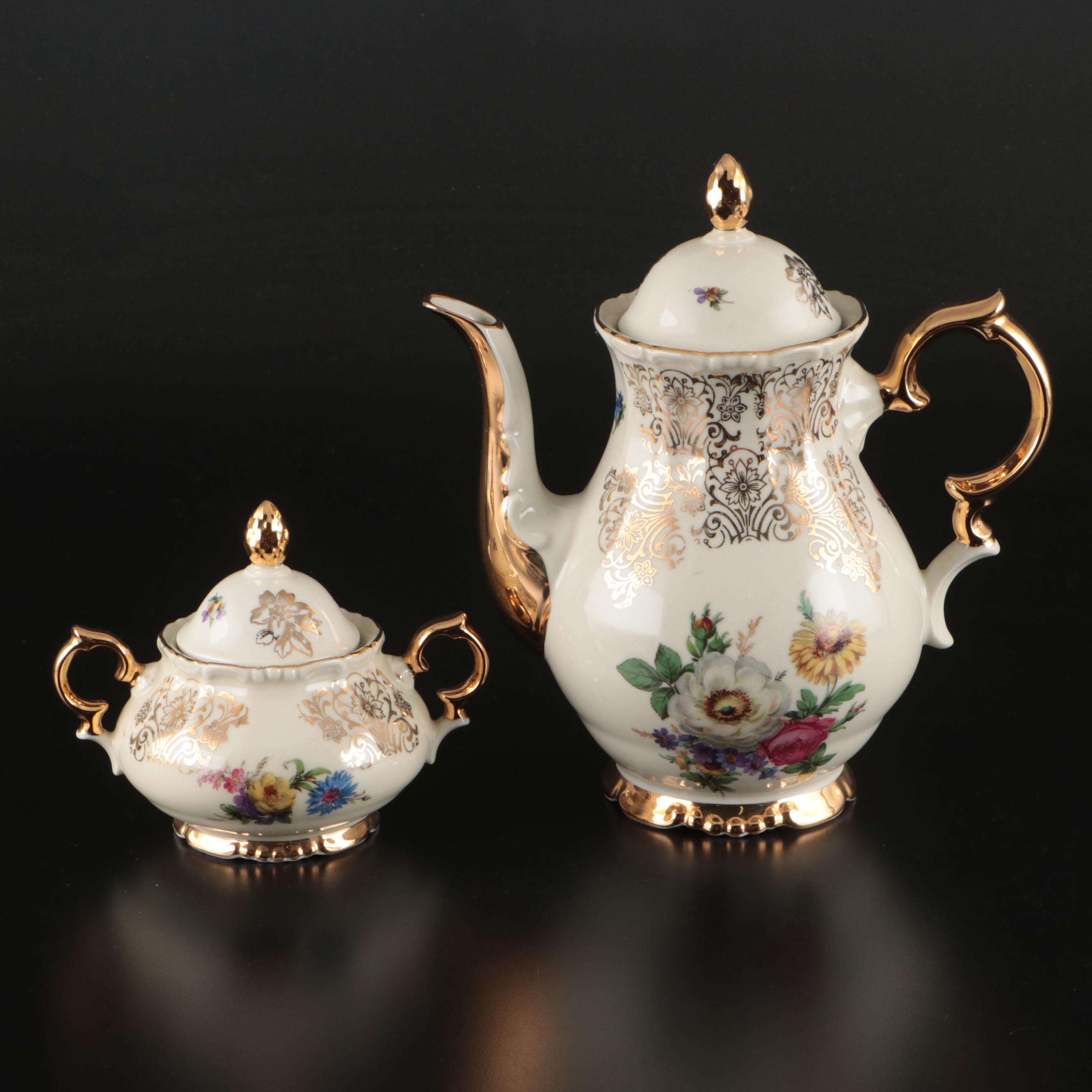 Nikko "Blue Willow" with German Tea Set and Other Tableware