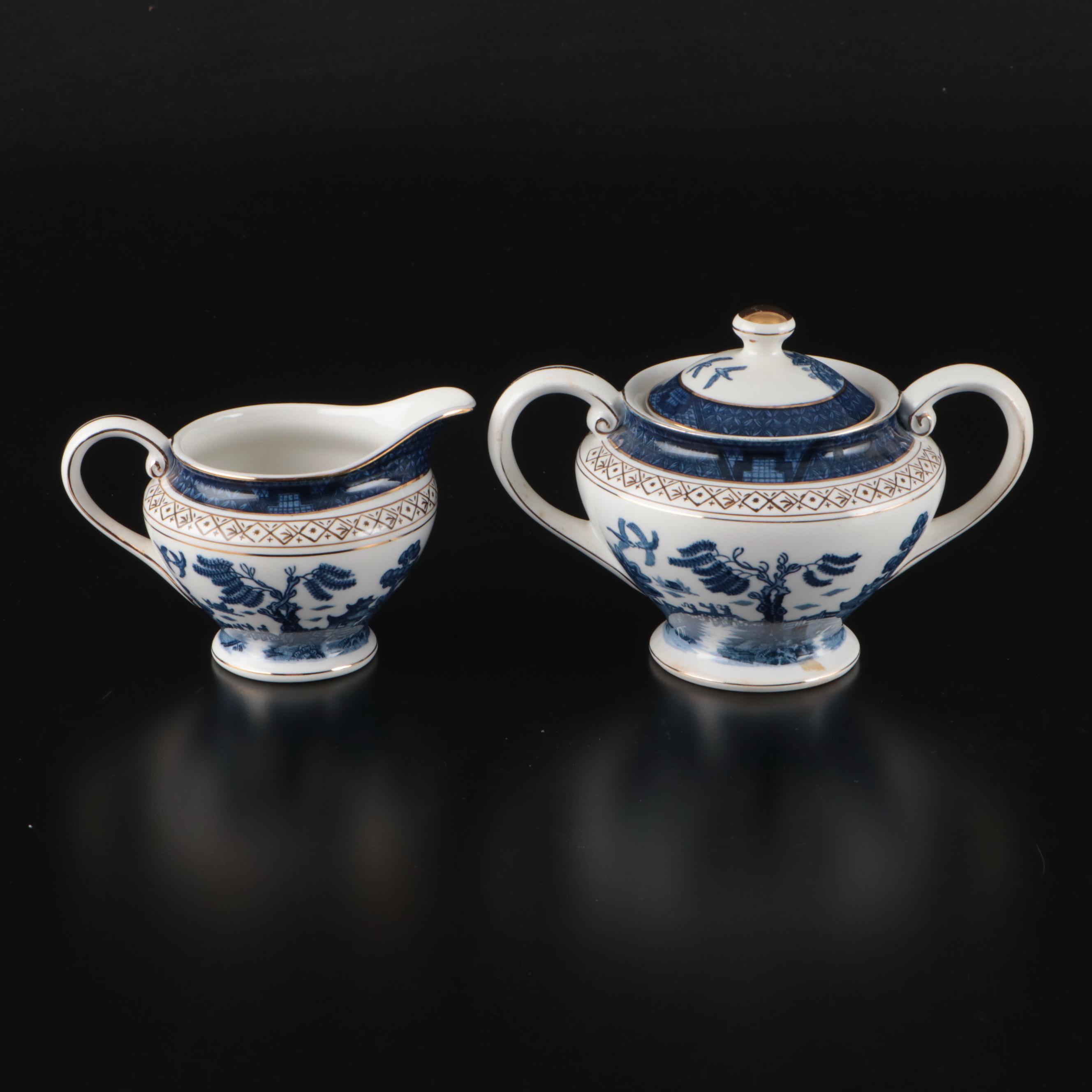 Nikko "Blue Willow" with German Tea Set and Other Tableware
