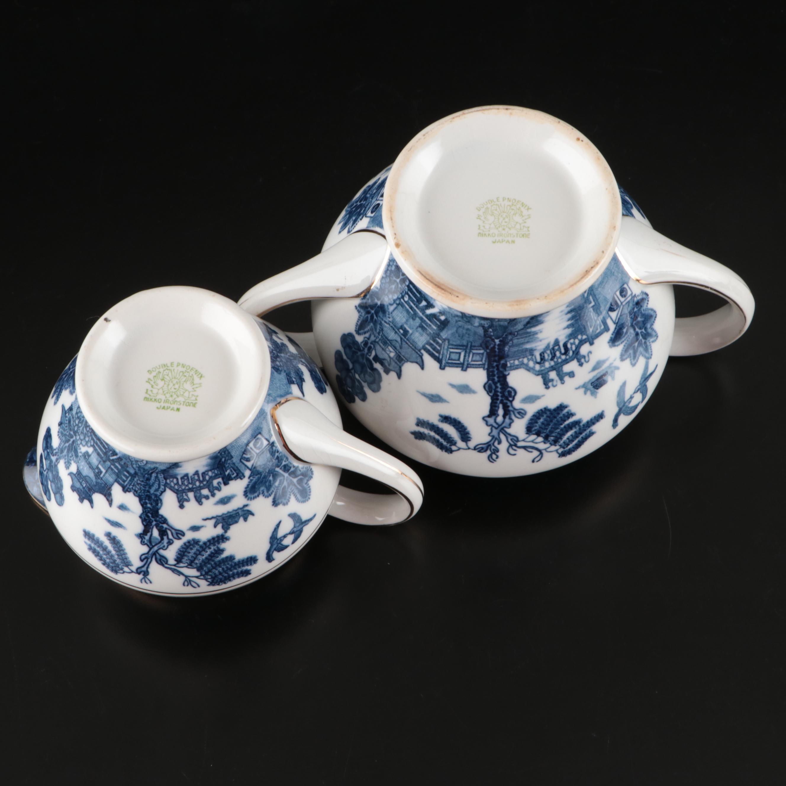 Nikko "Blue Willow" with German Tea Set and Other Tableware