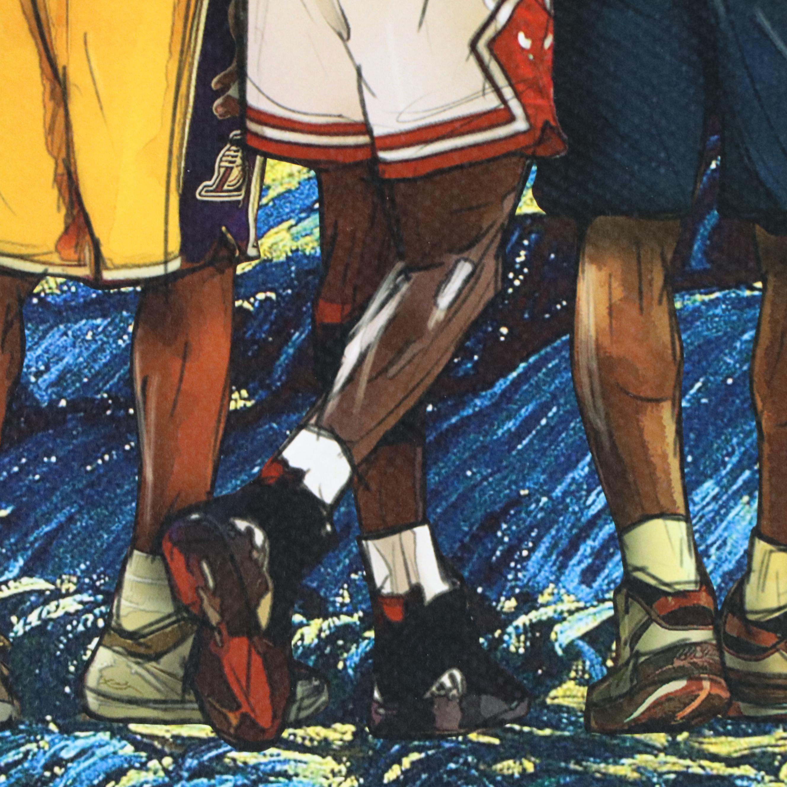 Death NYC Pop Art Graphic Print of Bryant, Jordan & LeBron x Starry Night, 2022