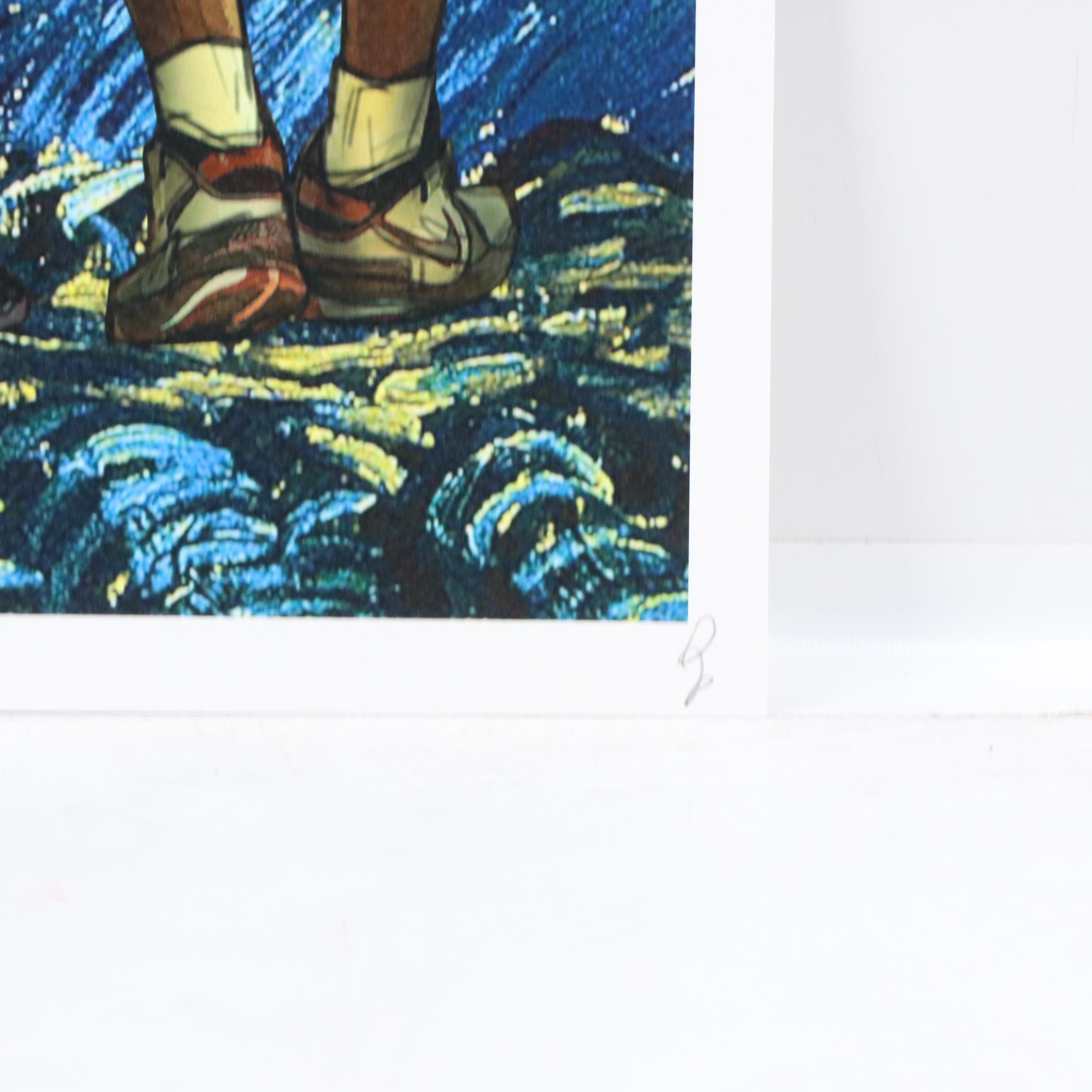 Death NYC Pop Art Graphic Print of Bryant, Jordan & LeBron x Starry Night, 2022