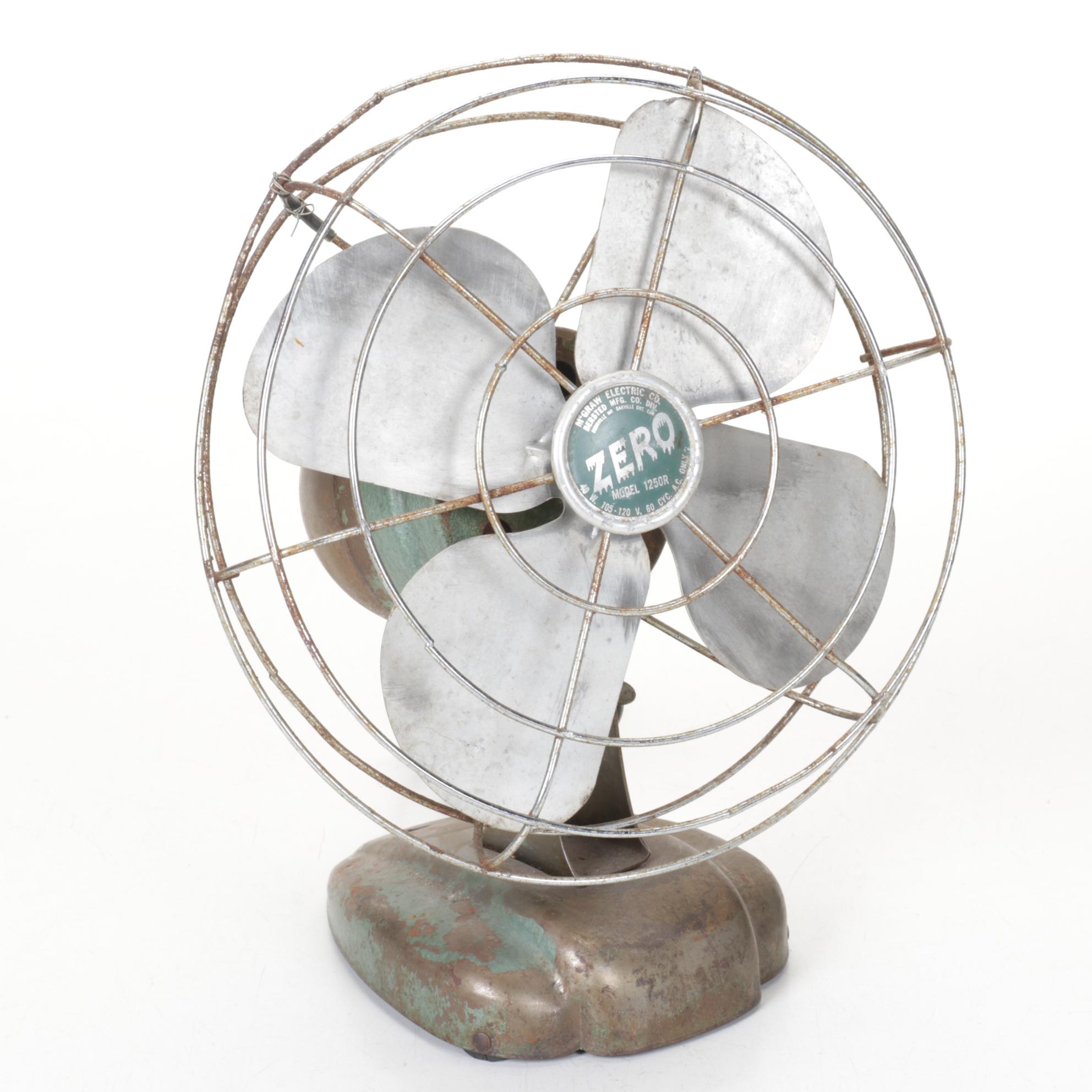 Art Deco Style McGraw Electric Co. Zero Desk Fan, Mid-20th C