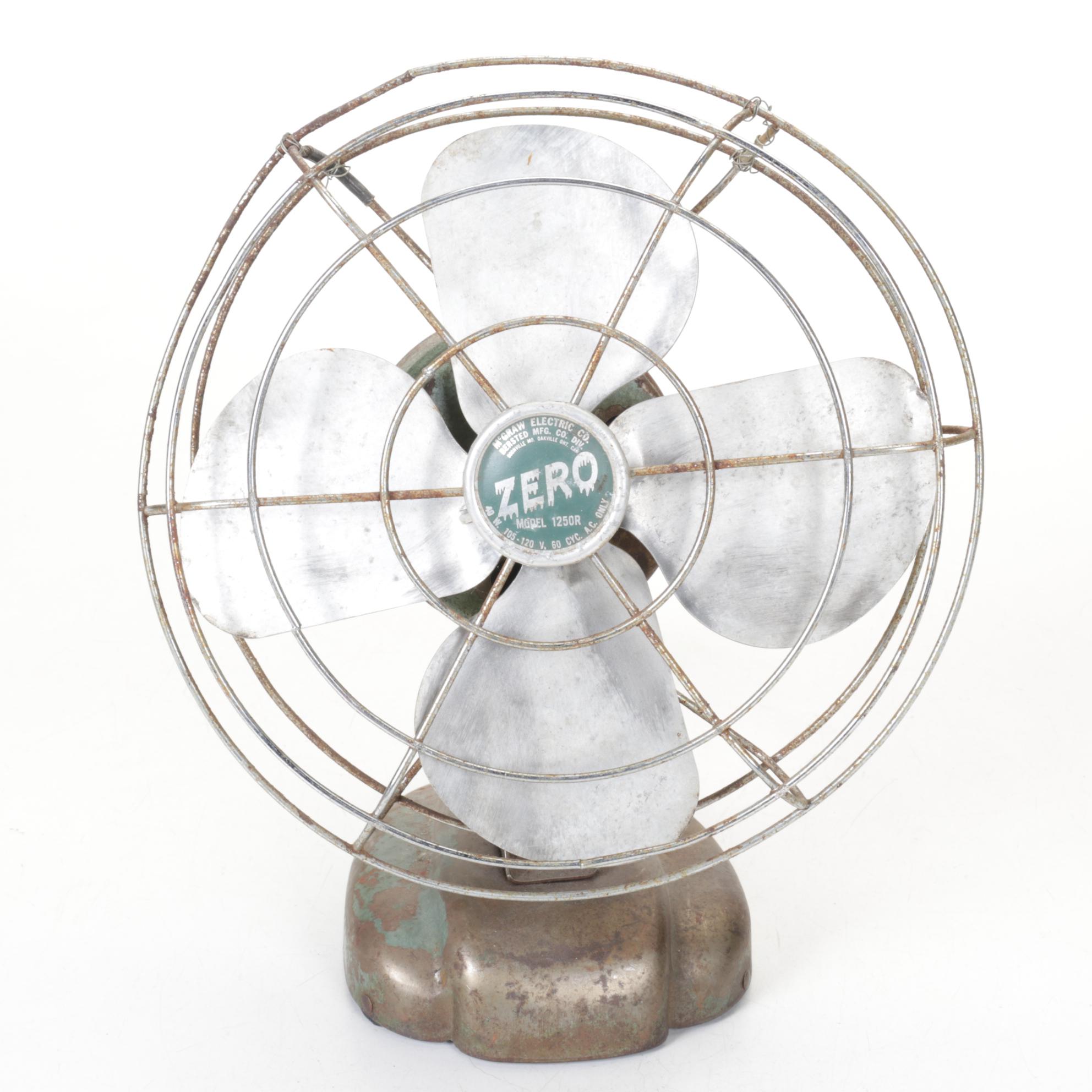 Art Deco Style McGraw Electric Co. Zero Desk Fan, Mid-20th C