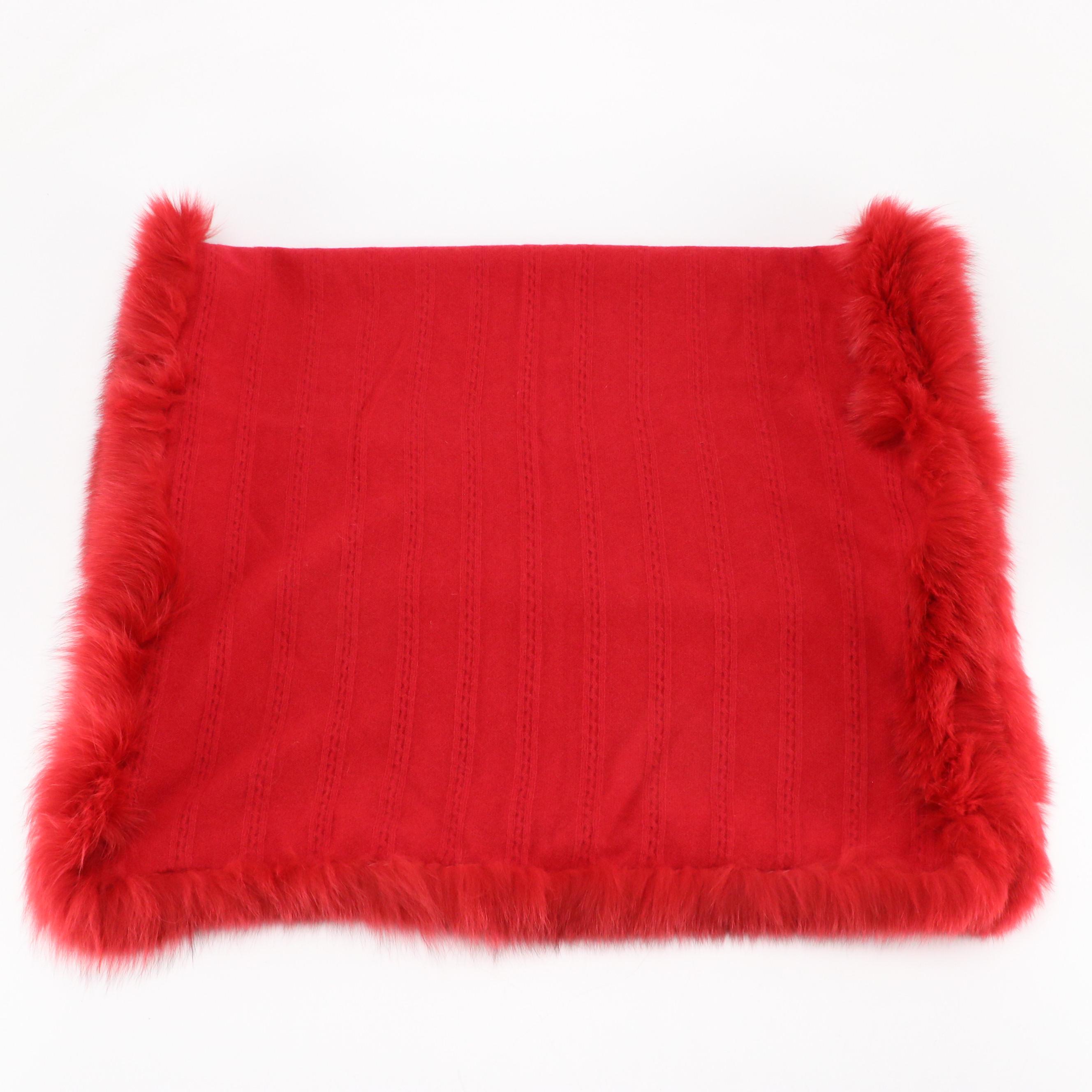 Sayami Fox Fur Trimmed Cashmere Scarf