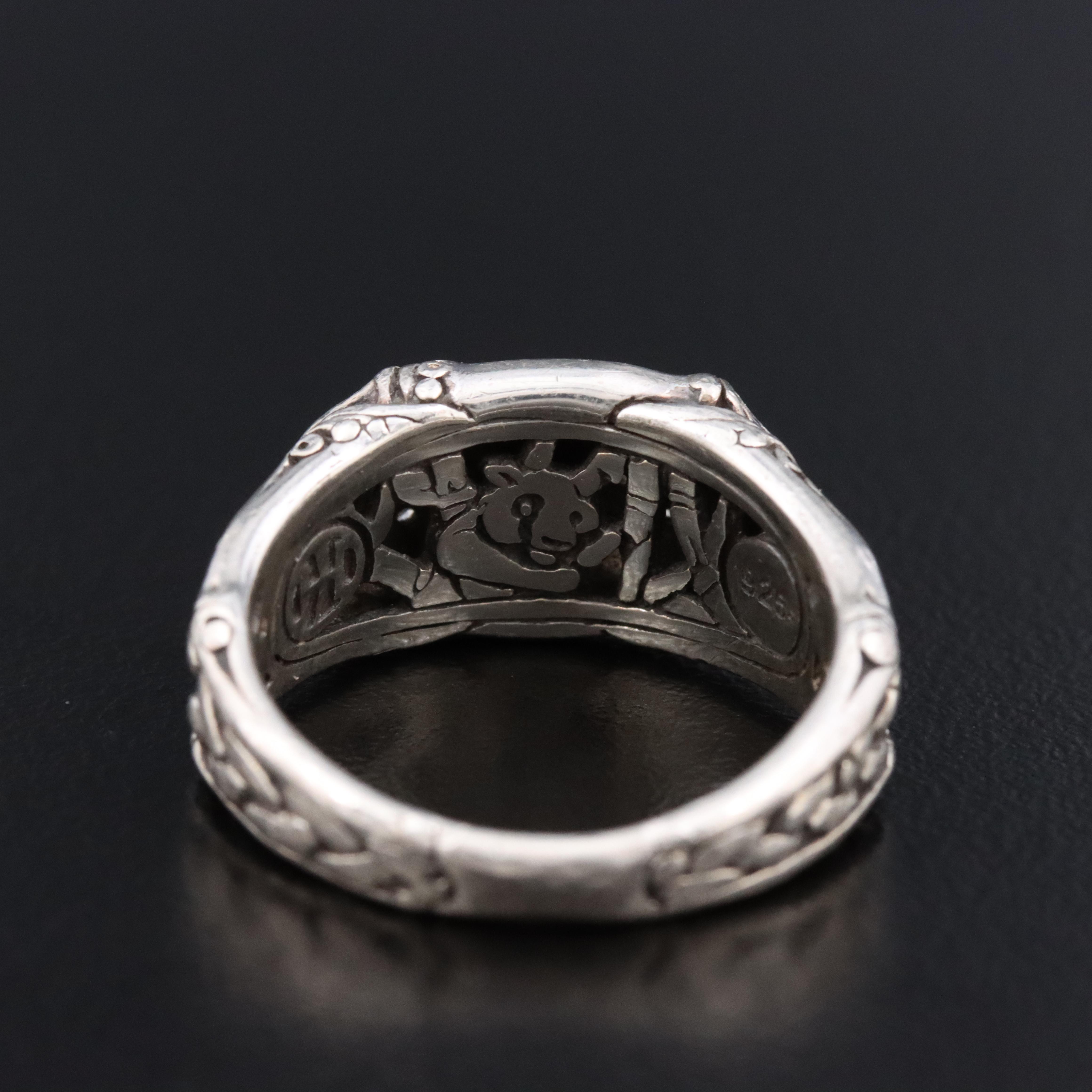 John Hardy Bamboo Sterling Diamond Pavé Ring