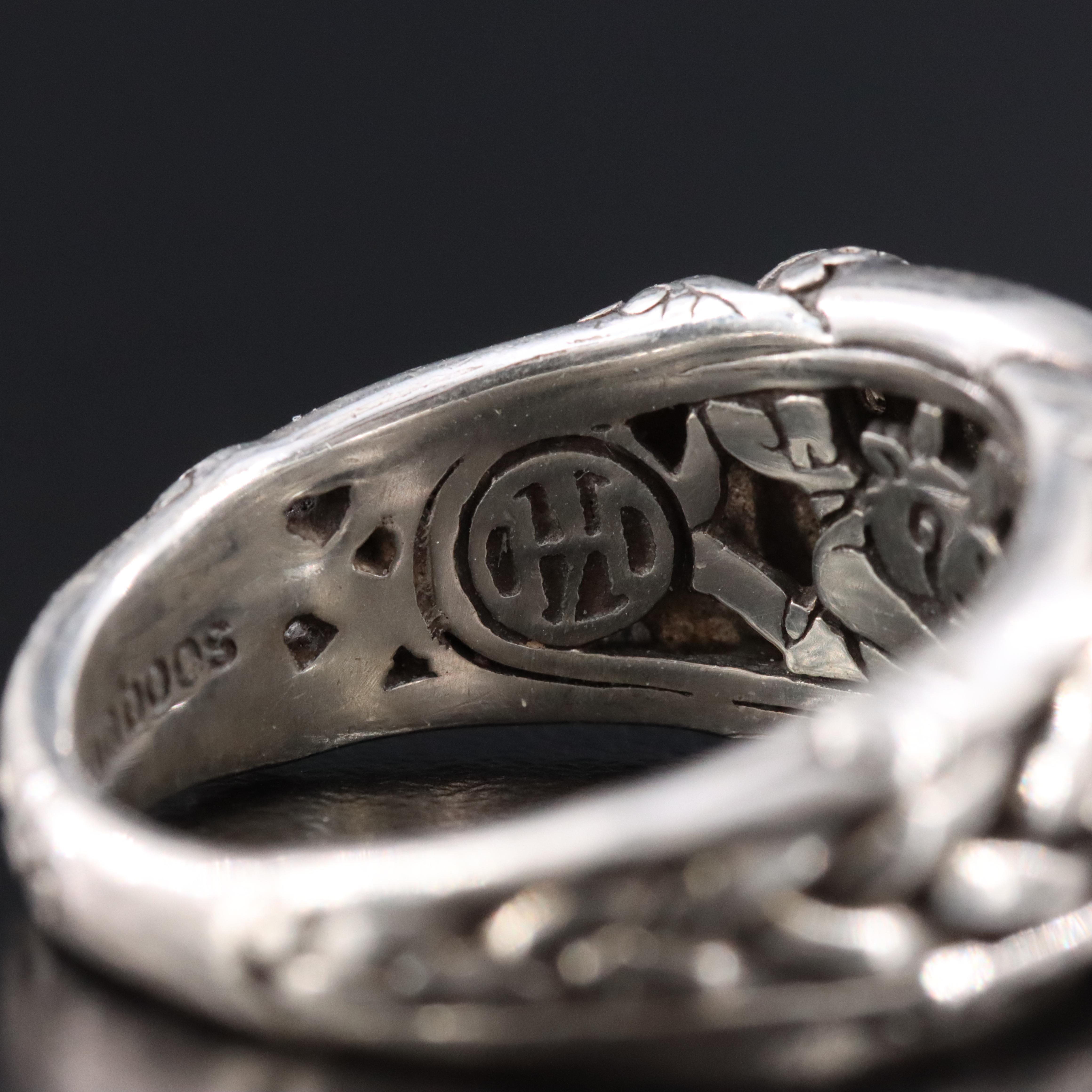 John Hardy Bamboo Sterling Diamond Pavé Ring