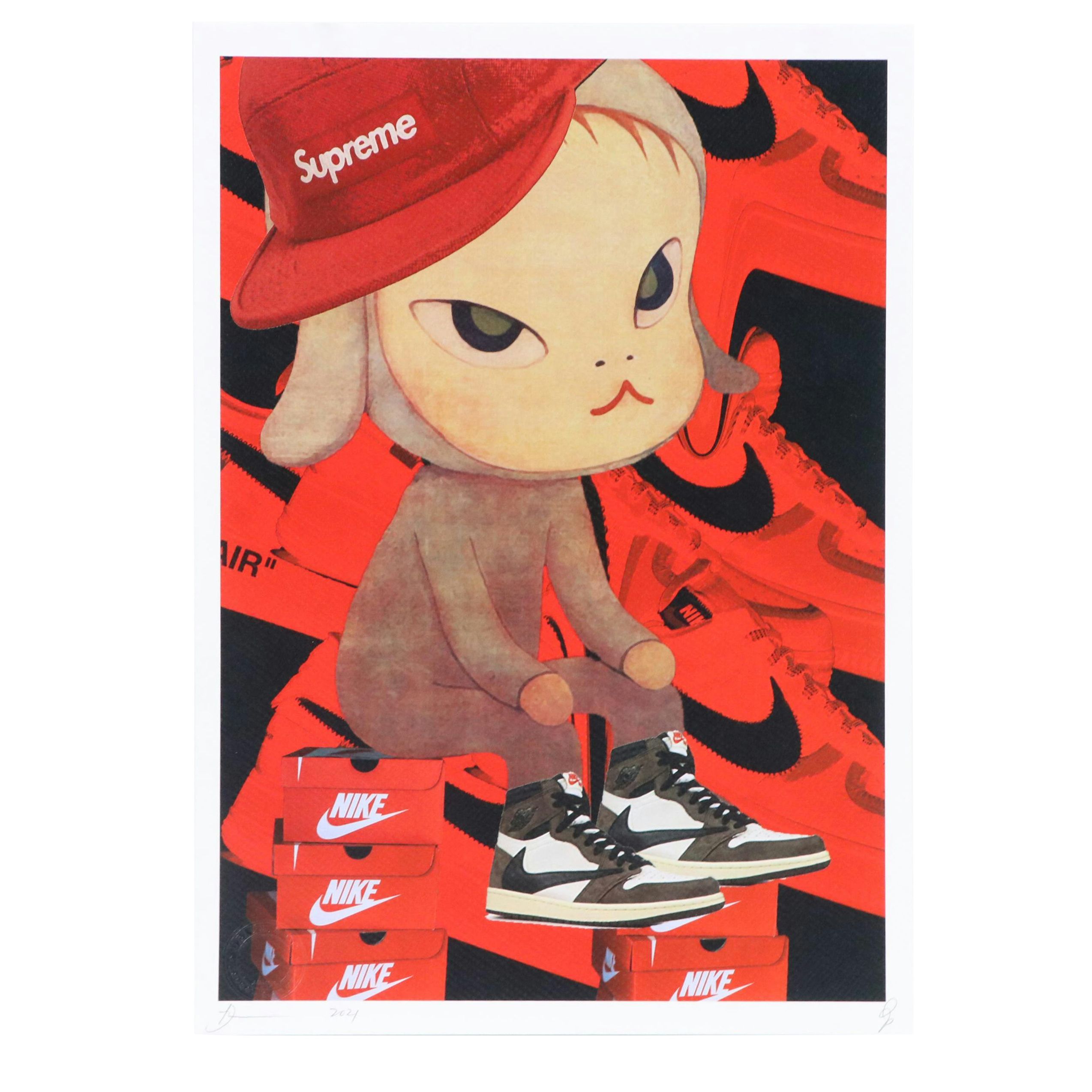 Death NYC Graphic Digital Print with Nara x Nike Air Jordan, 2024