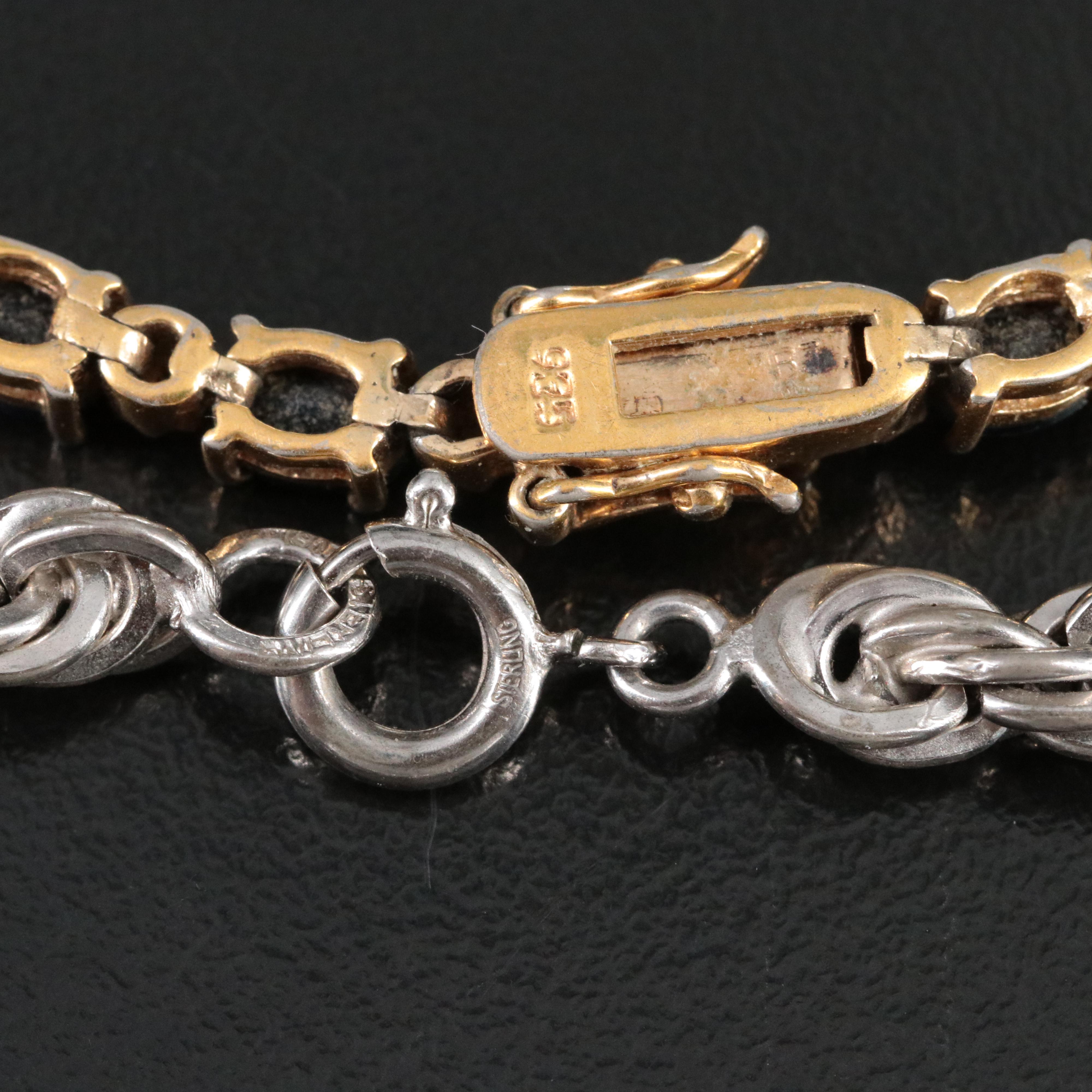 Vintage Sterling Sapphire, Diamond and Chalcedony Jewelry Featuring Burt Cassell