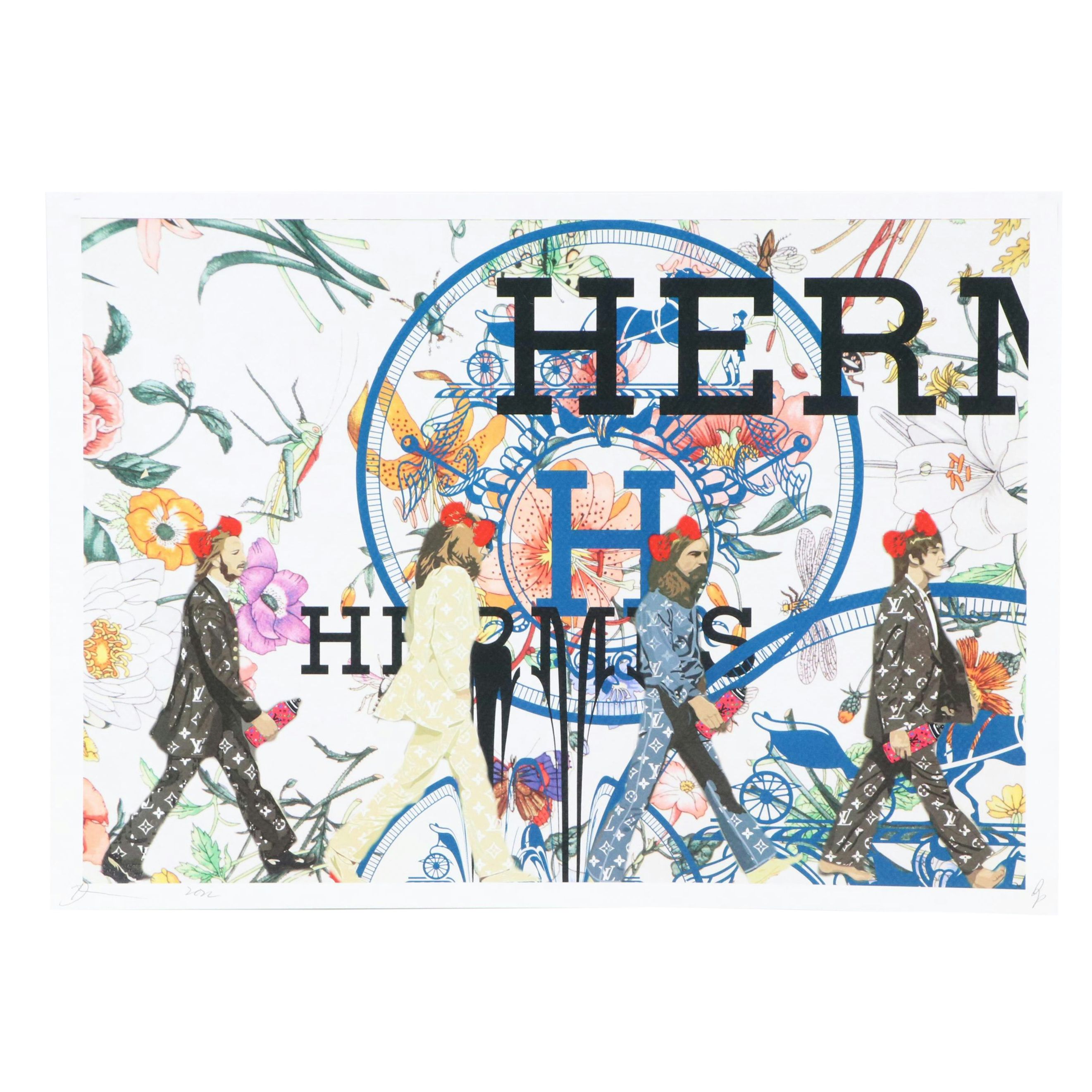 Death NYC Graphic Digital Print with the Beatles x Hermès x LV, 2022