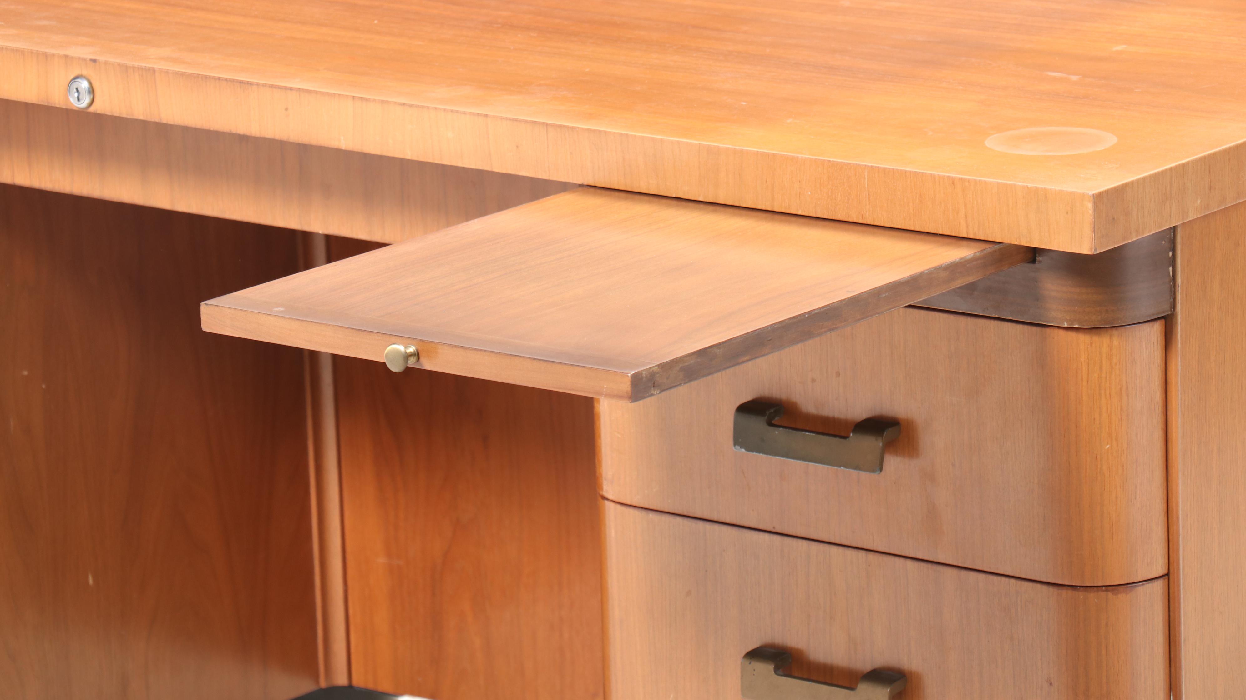 Mid Century Modern Walnut Desk, Mid-20th Century