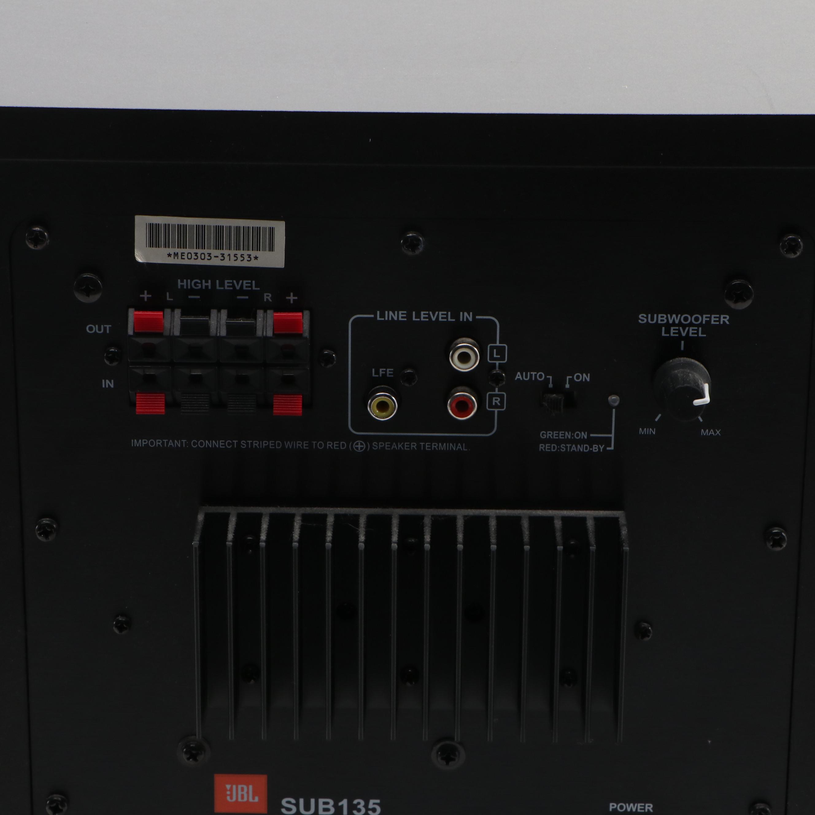 Yamaha RX-V381 AV Receiver with JBL Sub135 Subwoofer Speaker