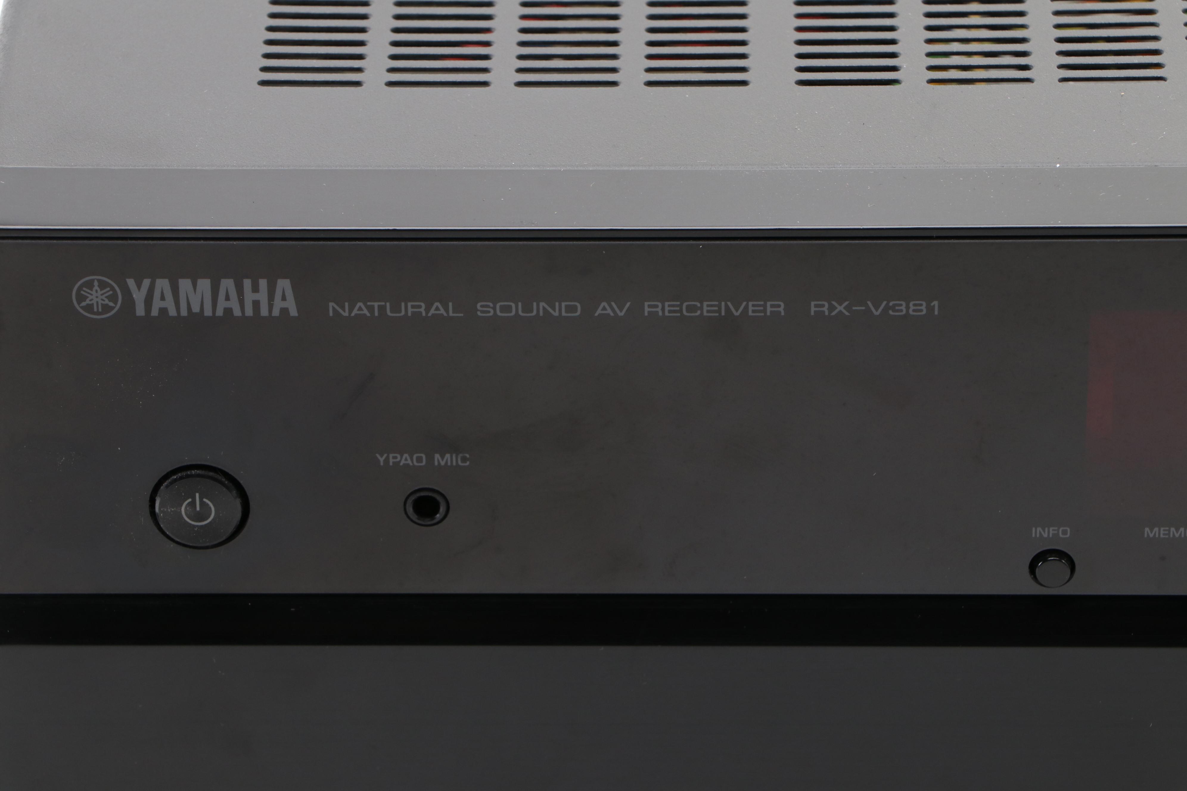 Yamaha RX-V381 AV Receiver with JBL Sub135 Subwoofer Speaker