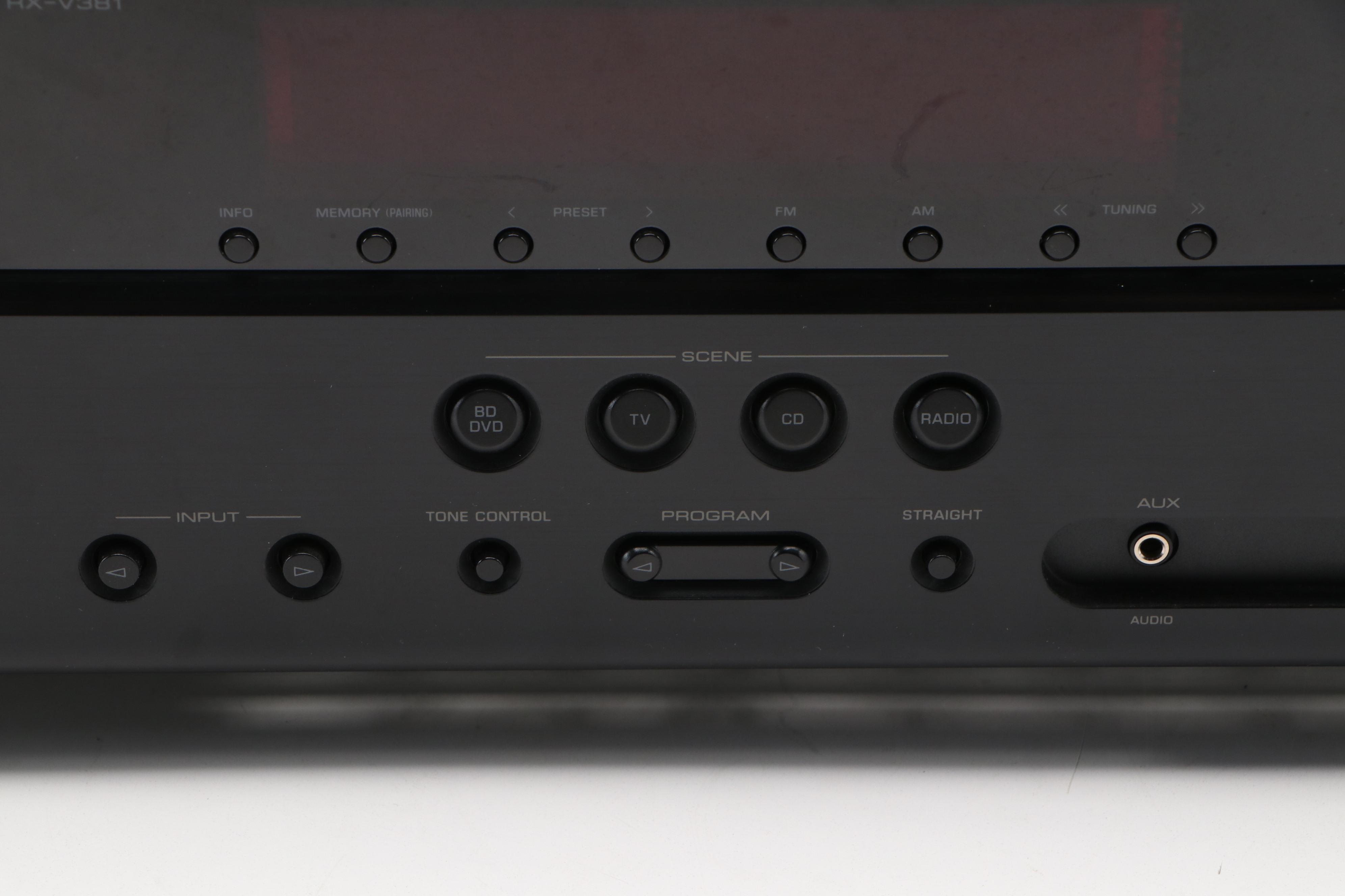 Yamaha RX-V381 AV Receiver with JBL Sub135 Subwoofer Speaker