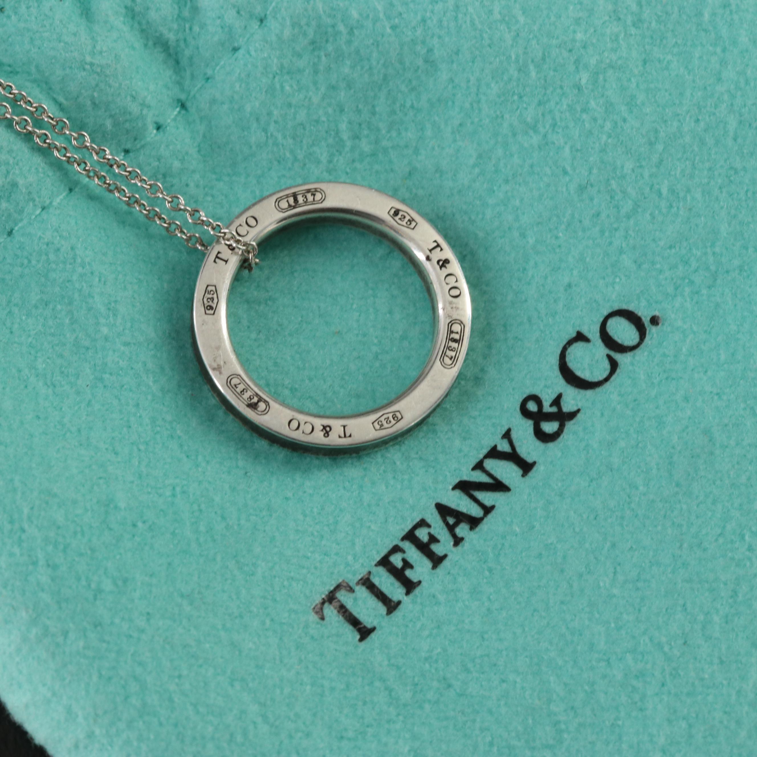 Tiffany & Co. 1837 Sterling Circle Pendant Necklace