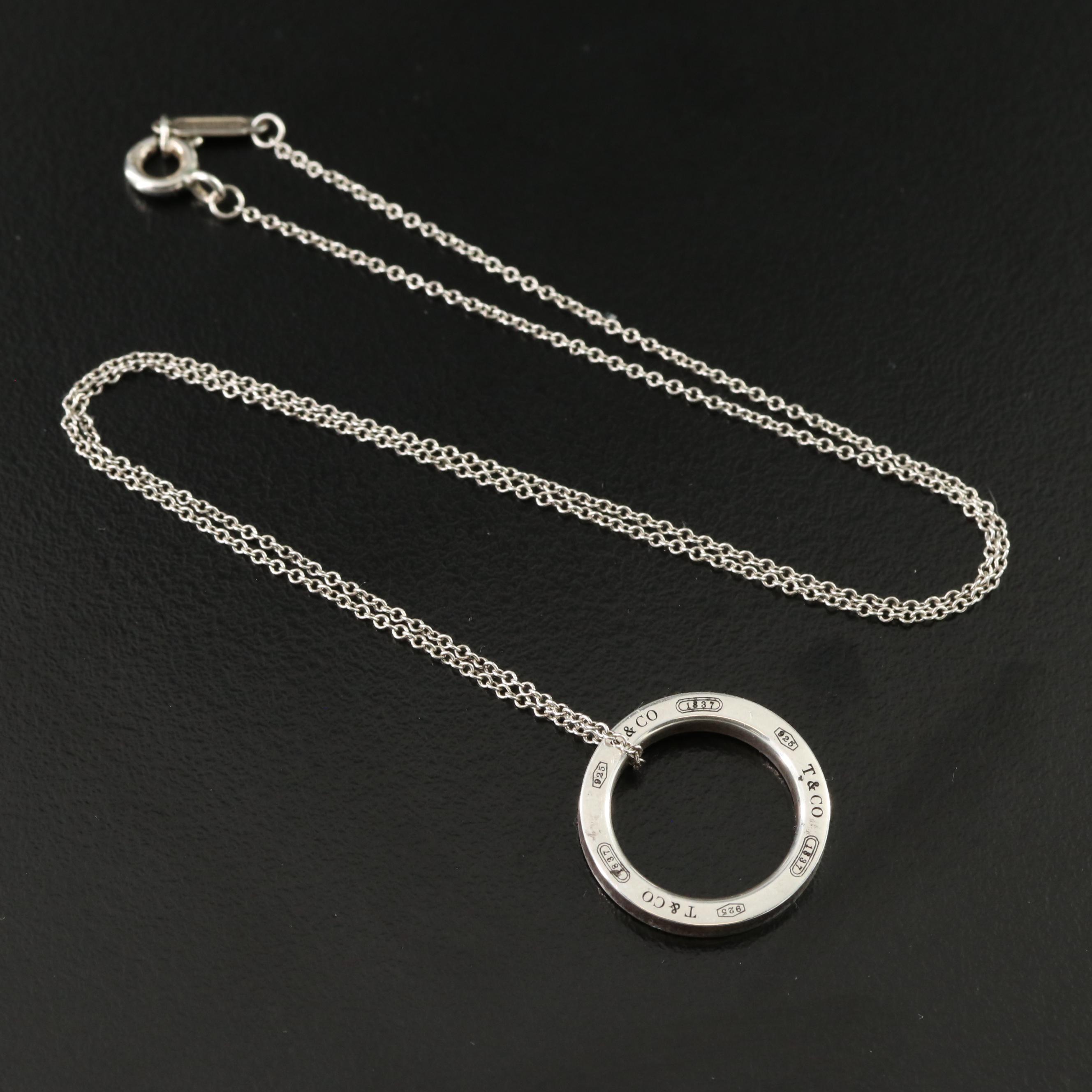 Tiffany & Co. 1837 Sterling Circle Pendant Necklace