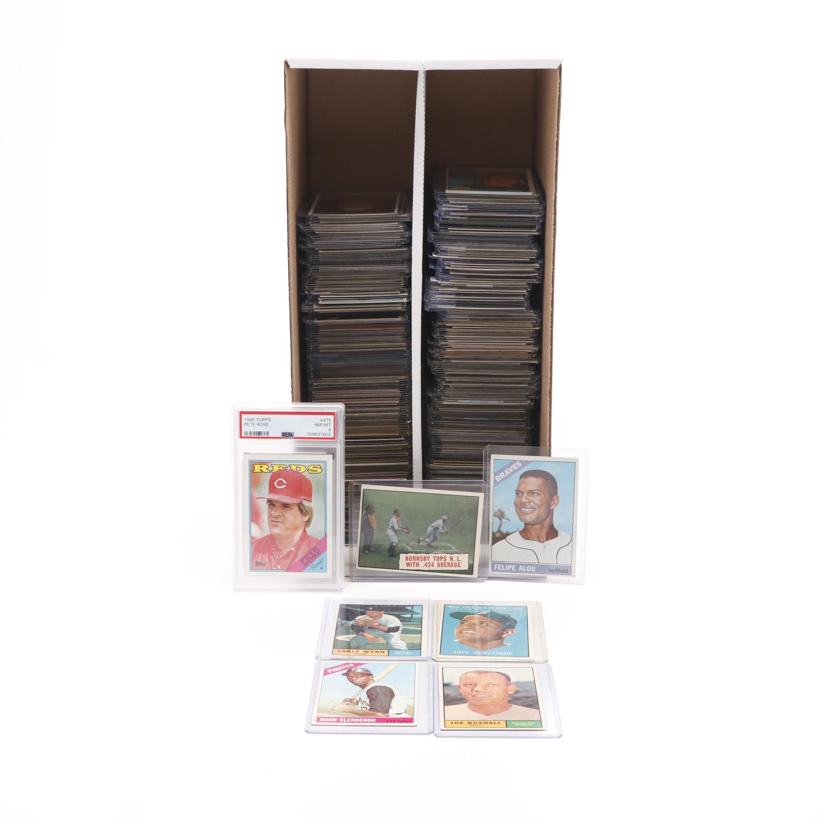 Lot of 250+ Cards With Graded Pete Rose, 1950, 1960s and 1980s