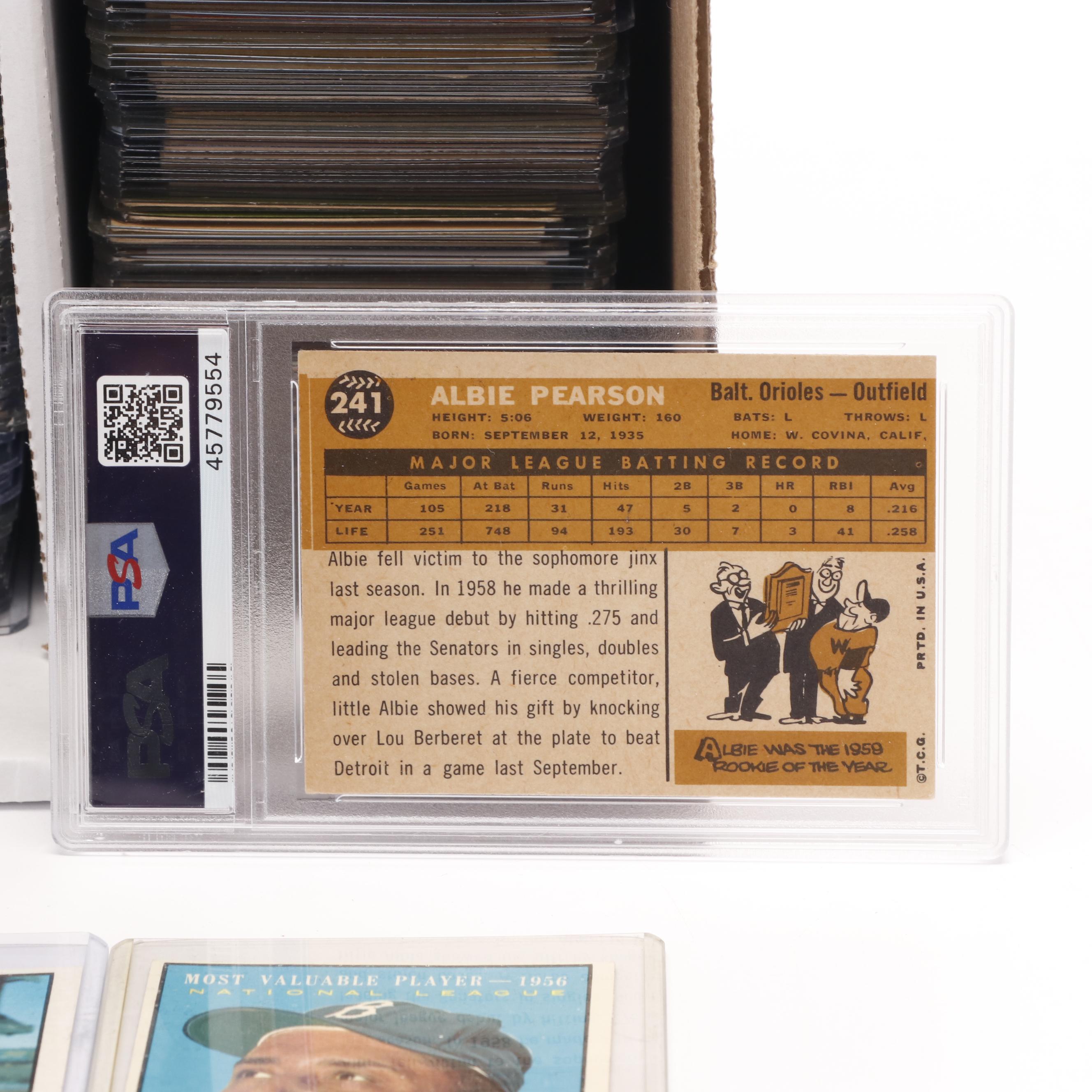 Lot of 250+ Cards With Graded Pete Rose, 1950, 1960s and 1980s