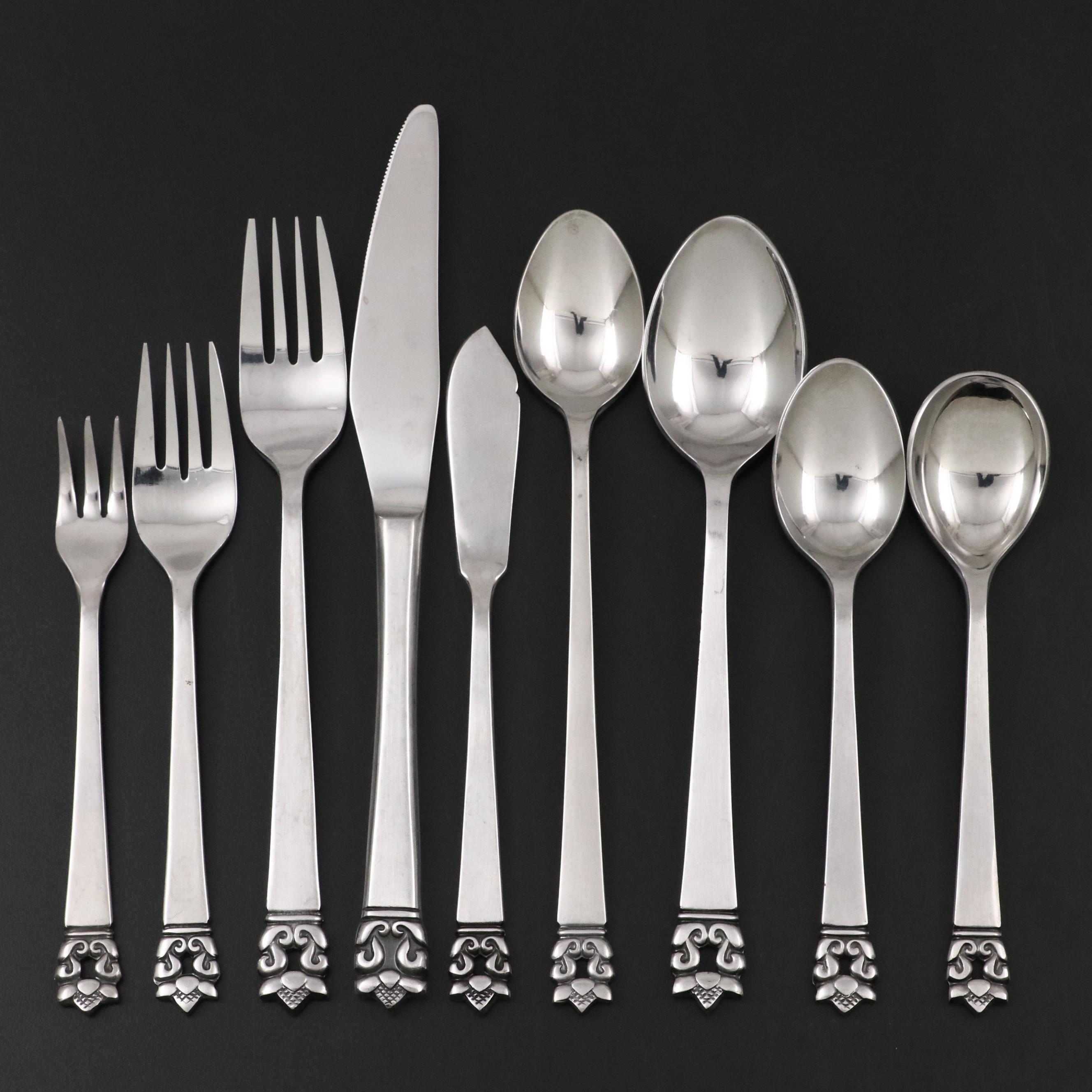 Stanley Roberts "Roget" Stainless Steel Flatware Set, 20th Century