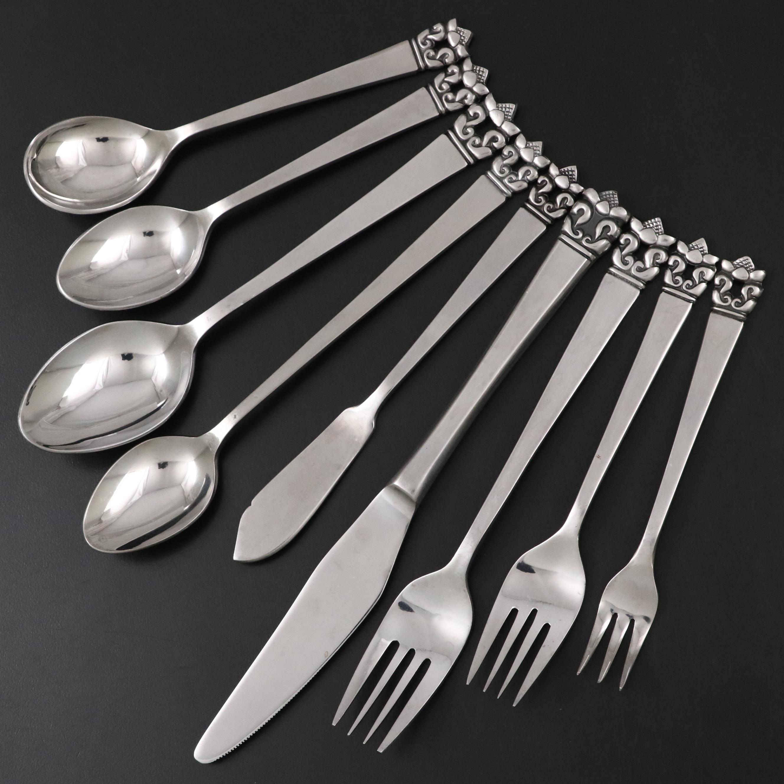 Stanley Roberts "Roget" Stainless Steel Flatware Set, 20th Century