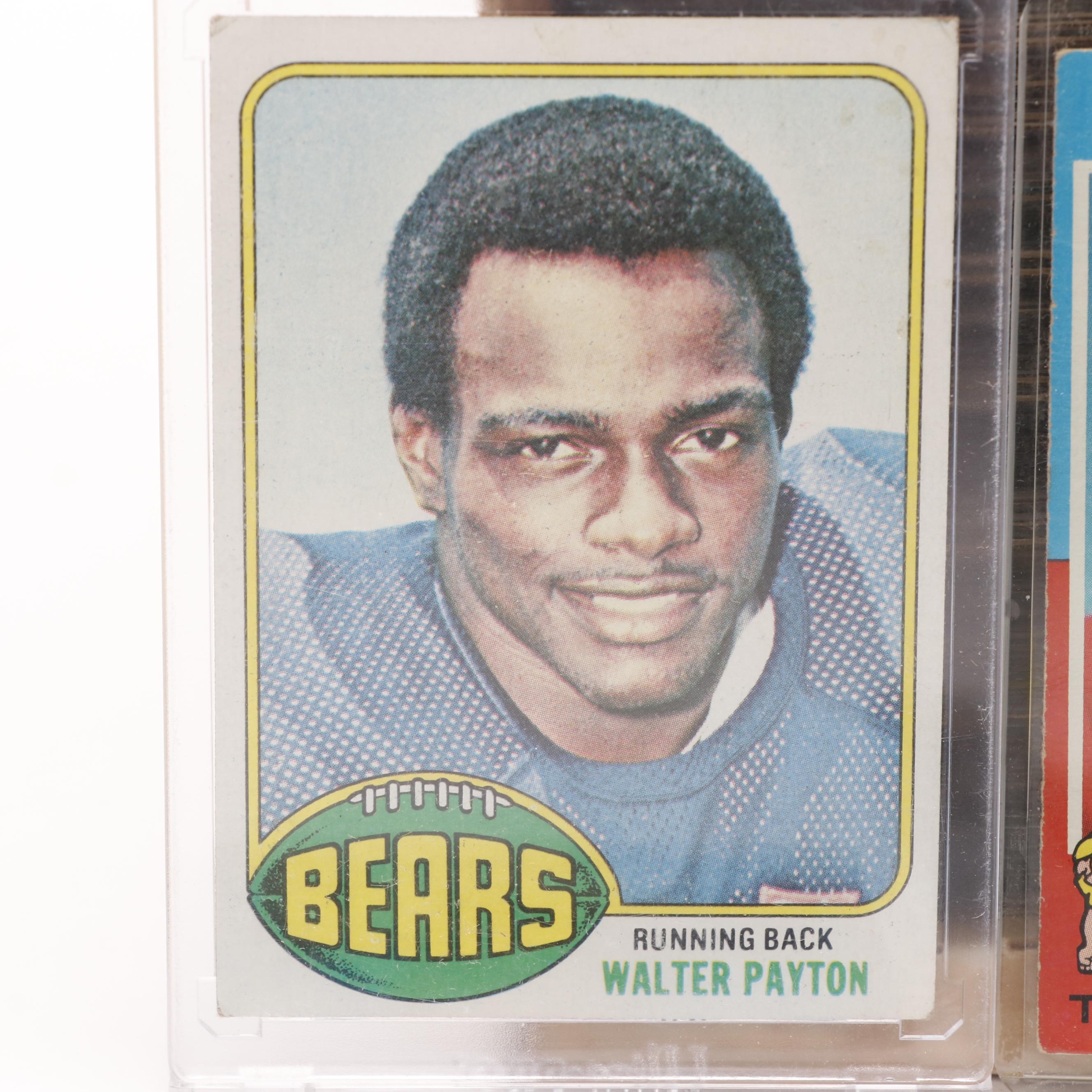 Lot of 250+ Vintage Football Cards From 1960s - 1970s Featuring Payton Rookie
