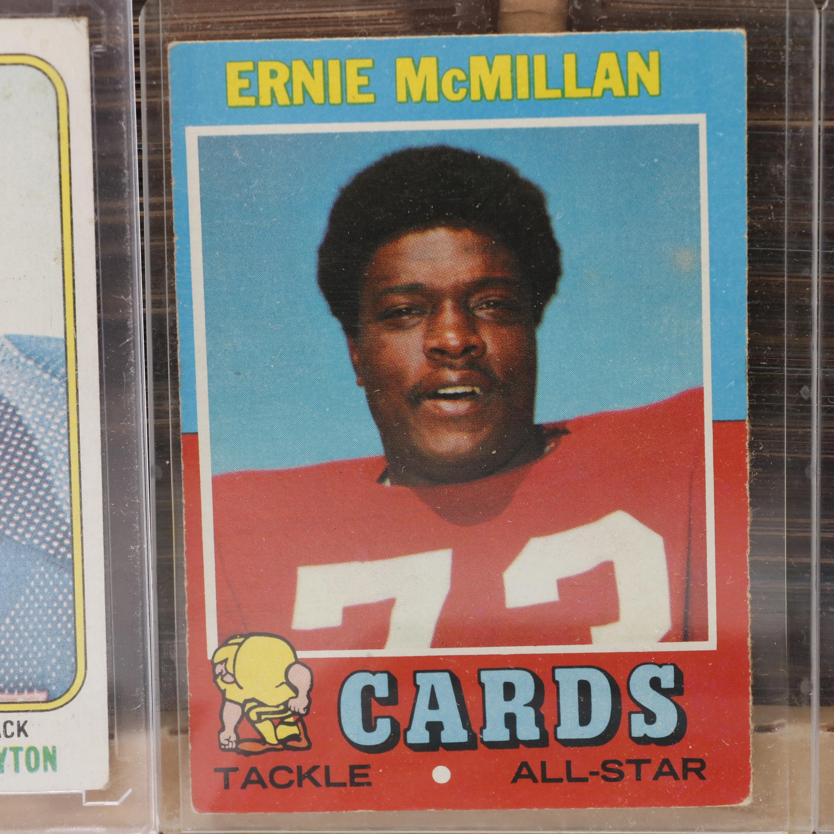 Lot of 250+ Vintage Football Cards From 1960s - 1970s Featuring Payton Rookie