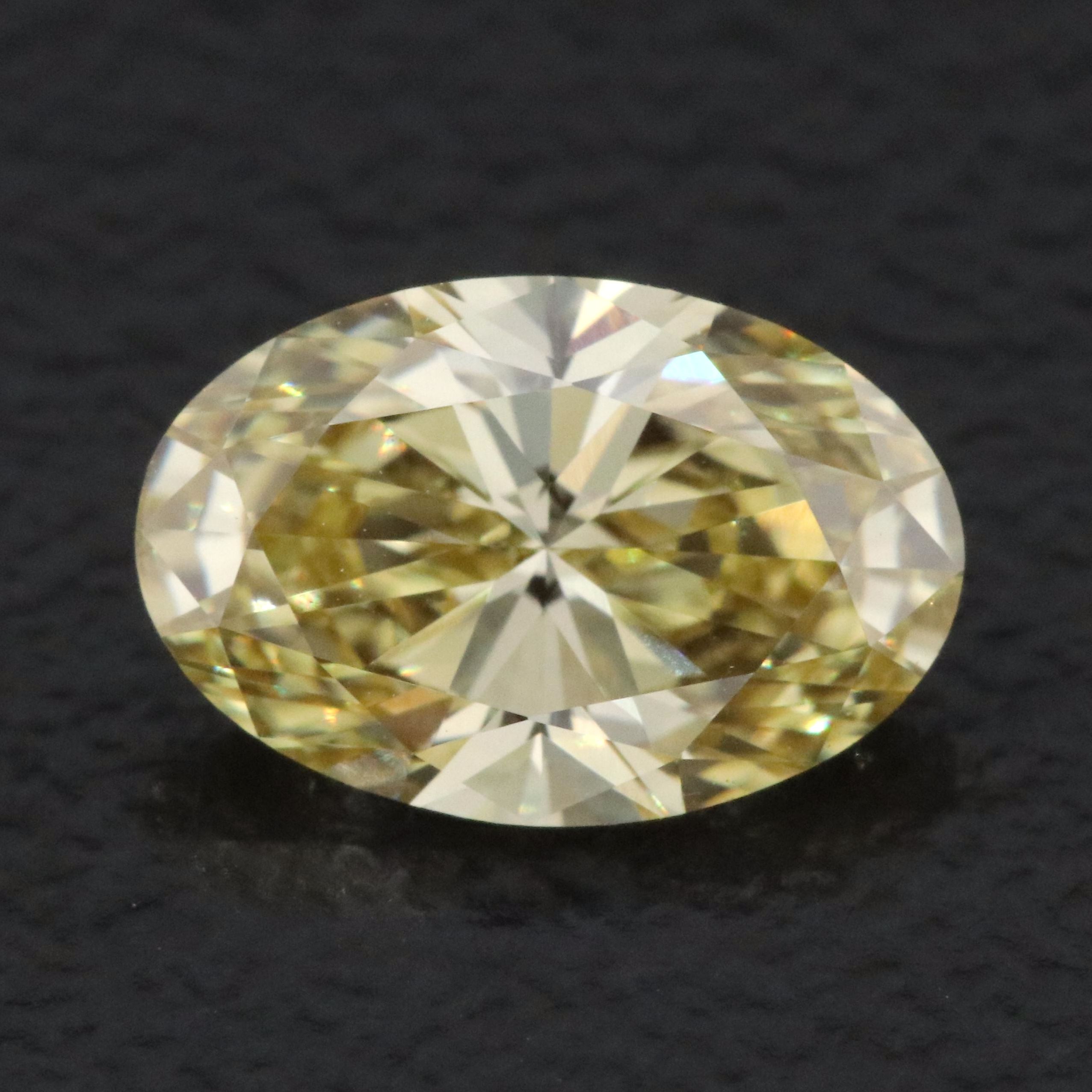 Loose 1.00 CT Lab Grown Fancy Yellow Diamond with IGI Report
