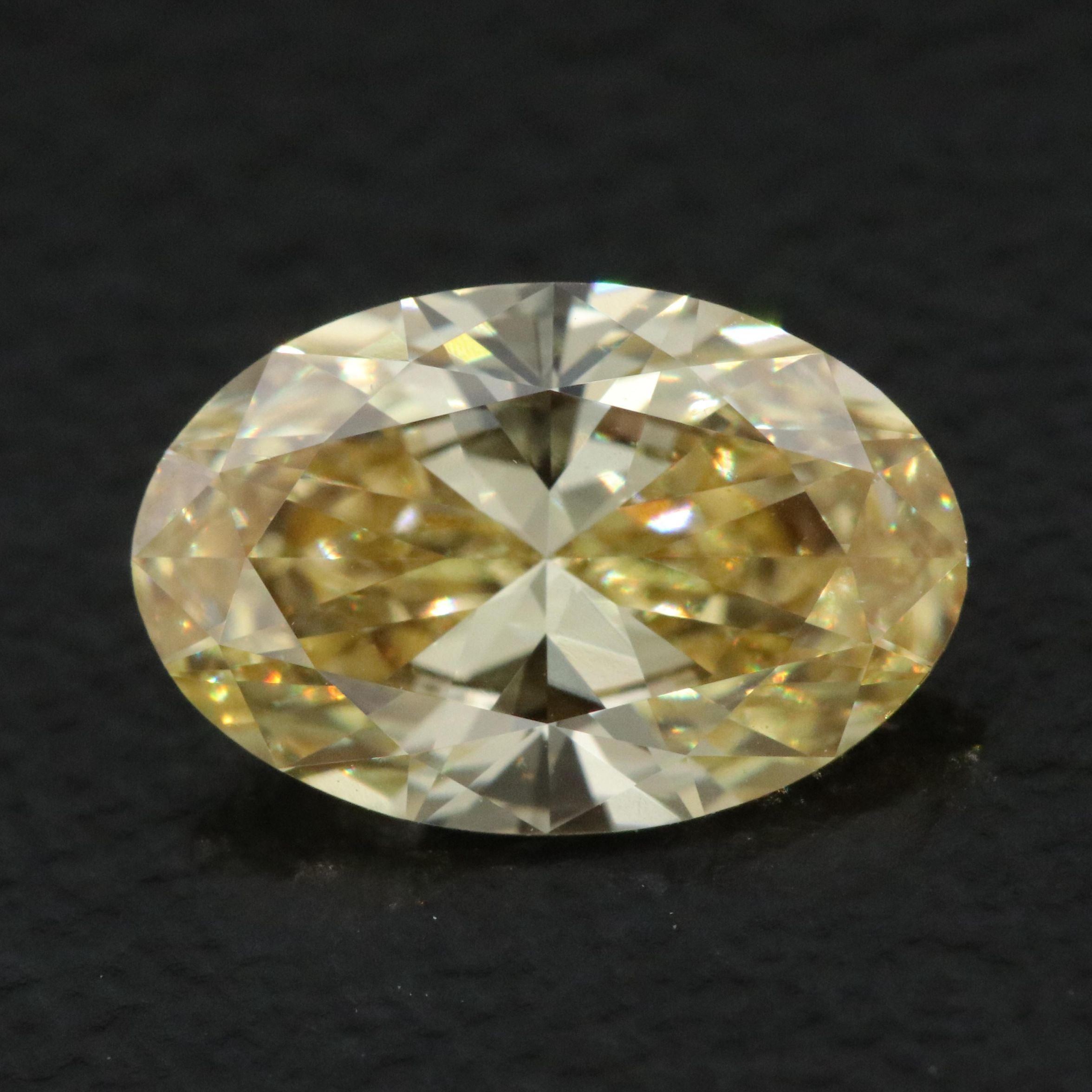 Loose 1.00 CT Lab Grown Fancy Yellow Diamond with IGI Report