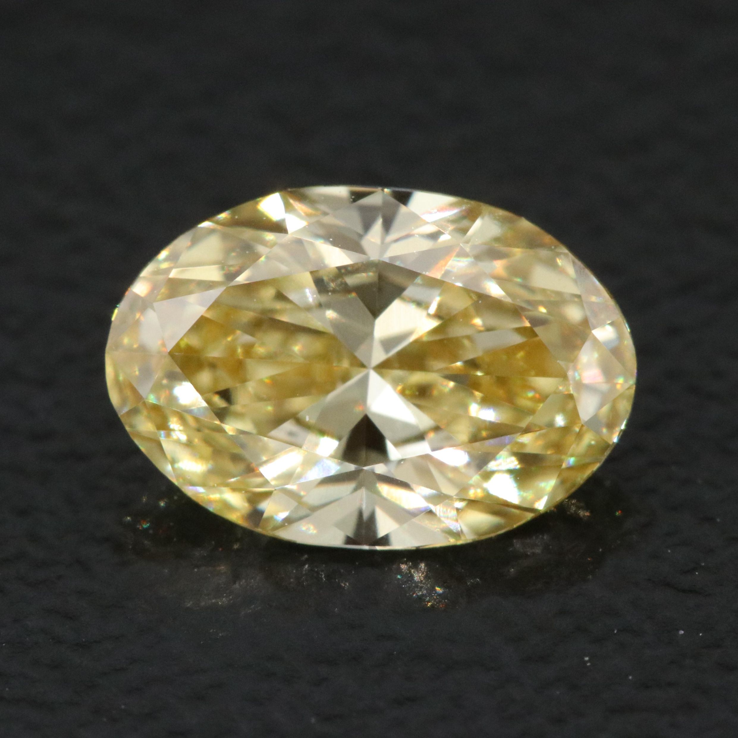 Loose 1.00 CT Lab Grown Fancy Yellow Diamond with IGI Report