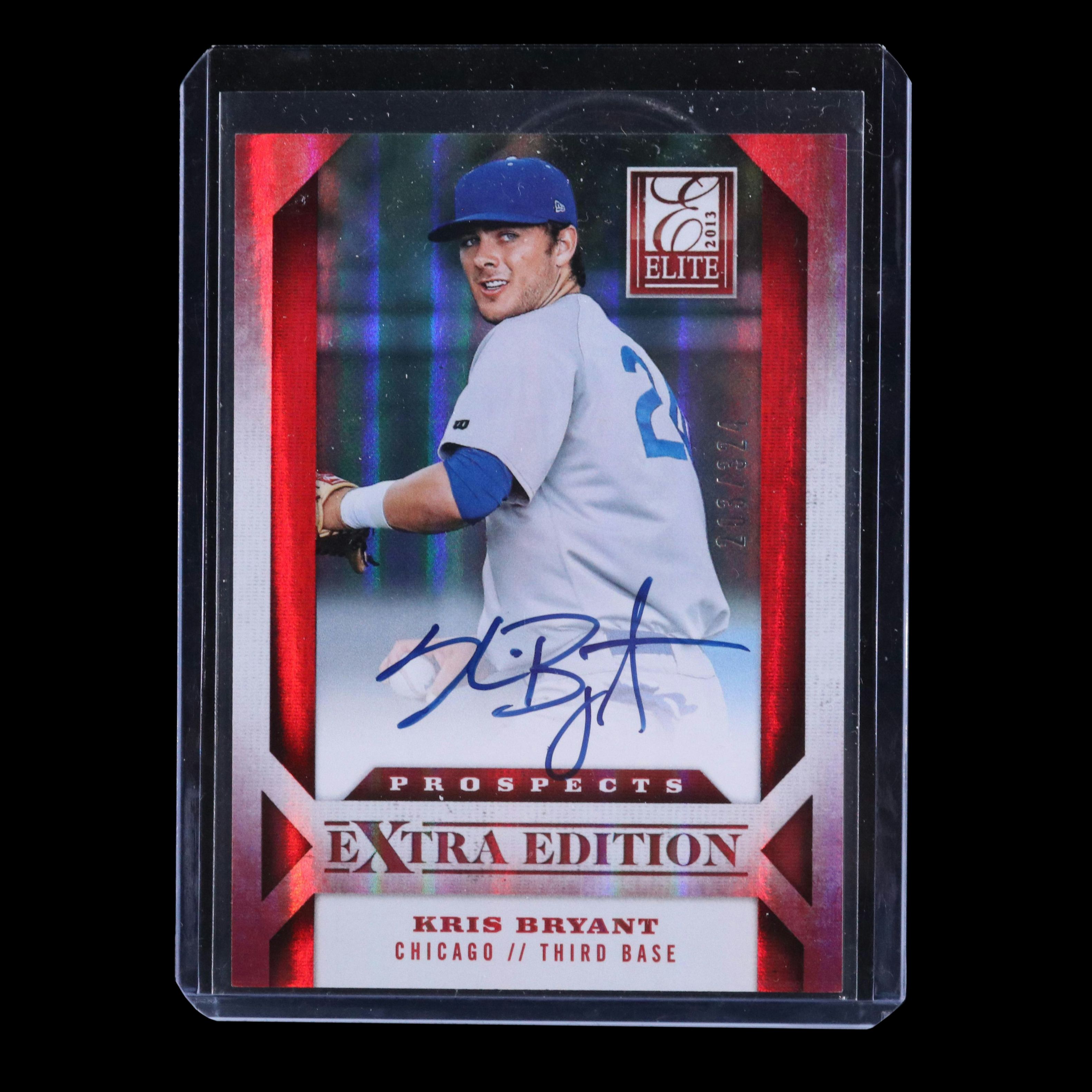 2013 Elite Kris Bryant Signed Chicago Cubs Baseball Card #ed 203/324