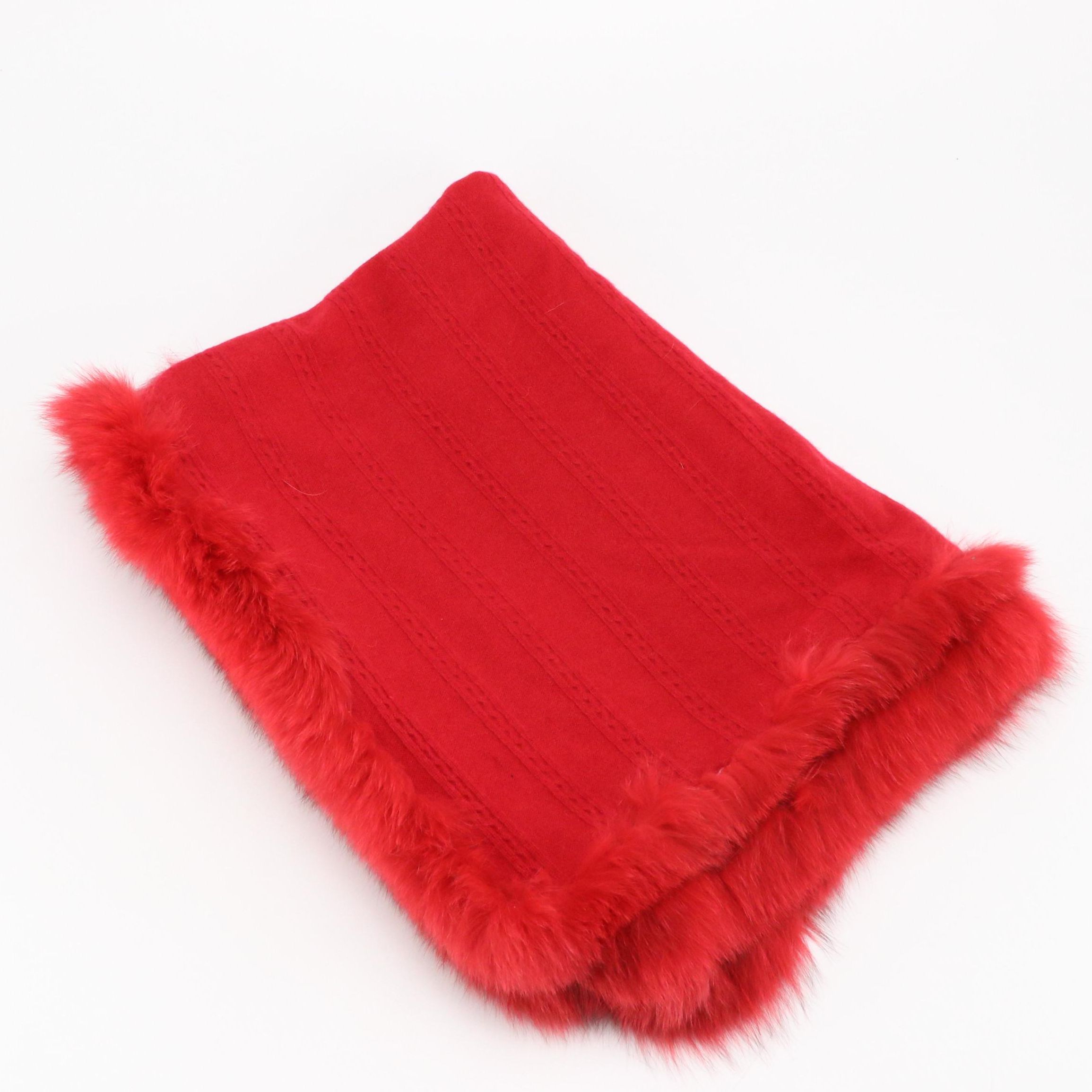 Sayami Fox Fur Trimmed Cashmere Scarf