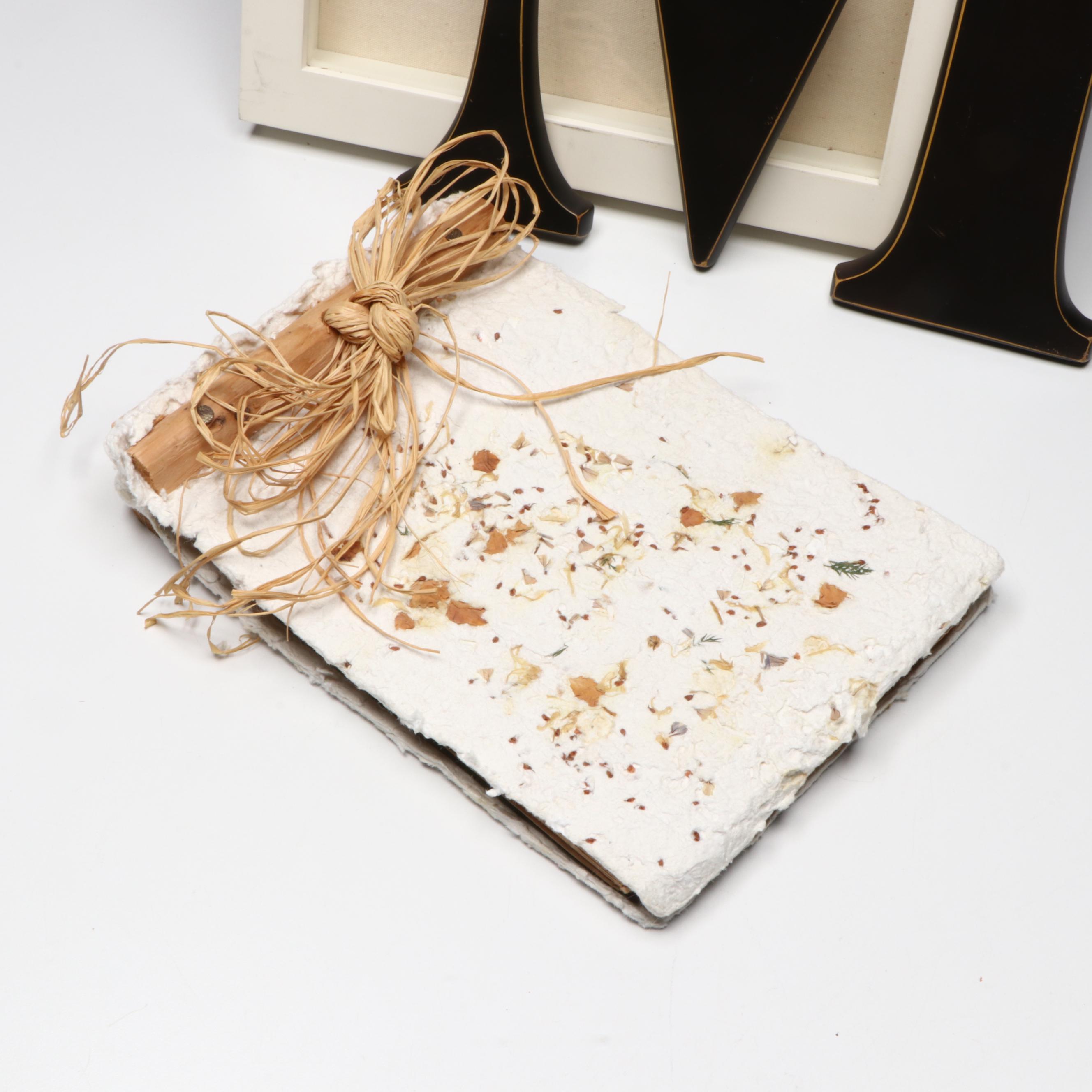 Glass Top Display Box with Wall Hanging "M" and Handmade Photo Album