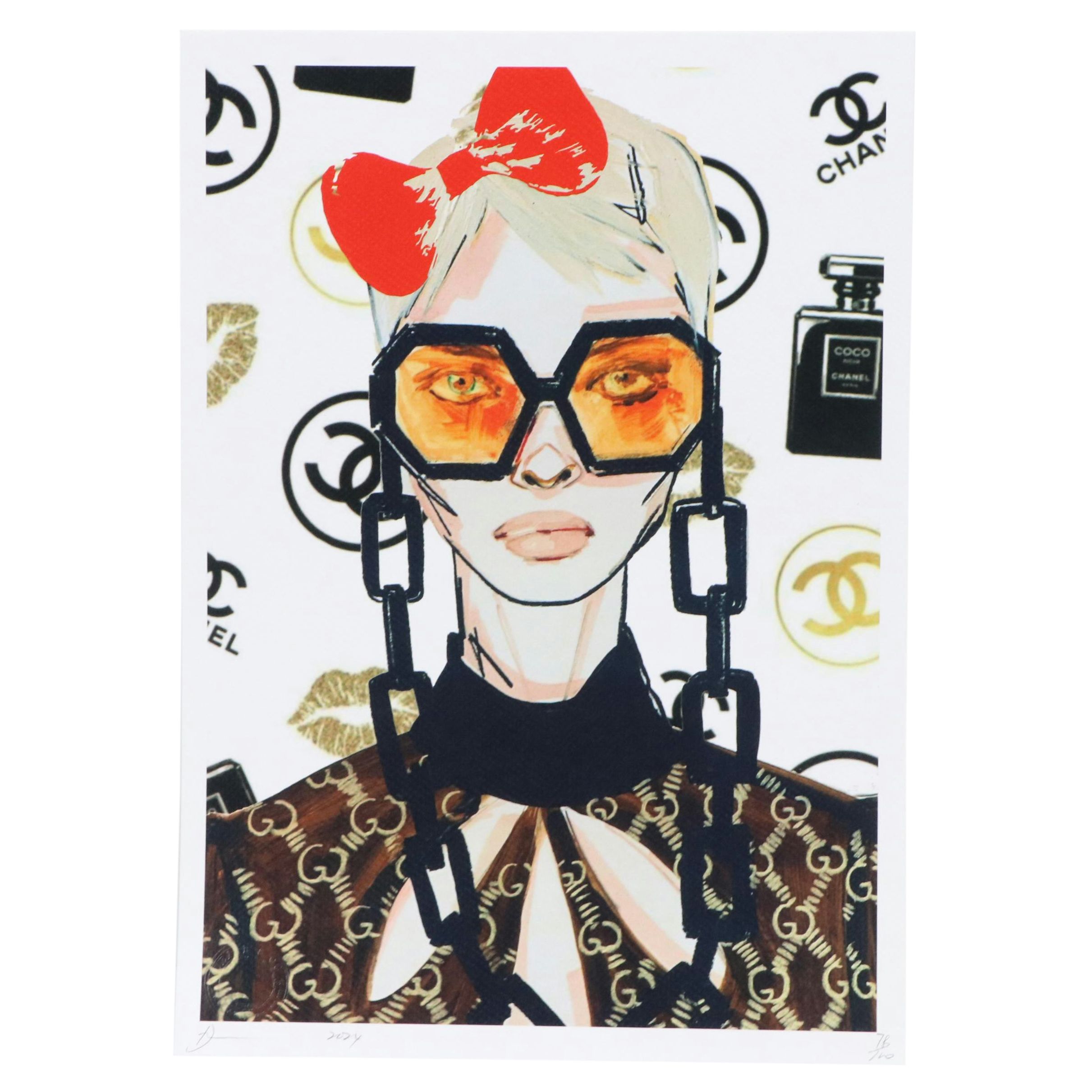 Death NYC Pop Art Graphic Print Featuring Chanel, 2024