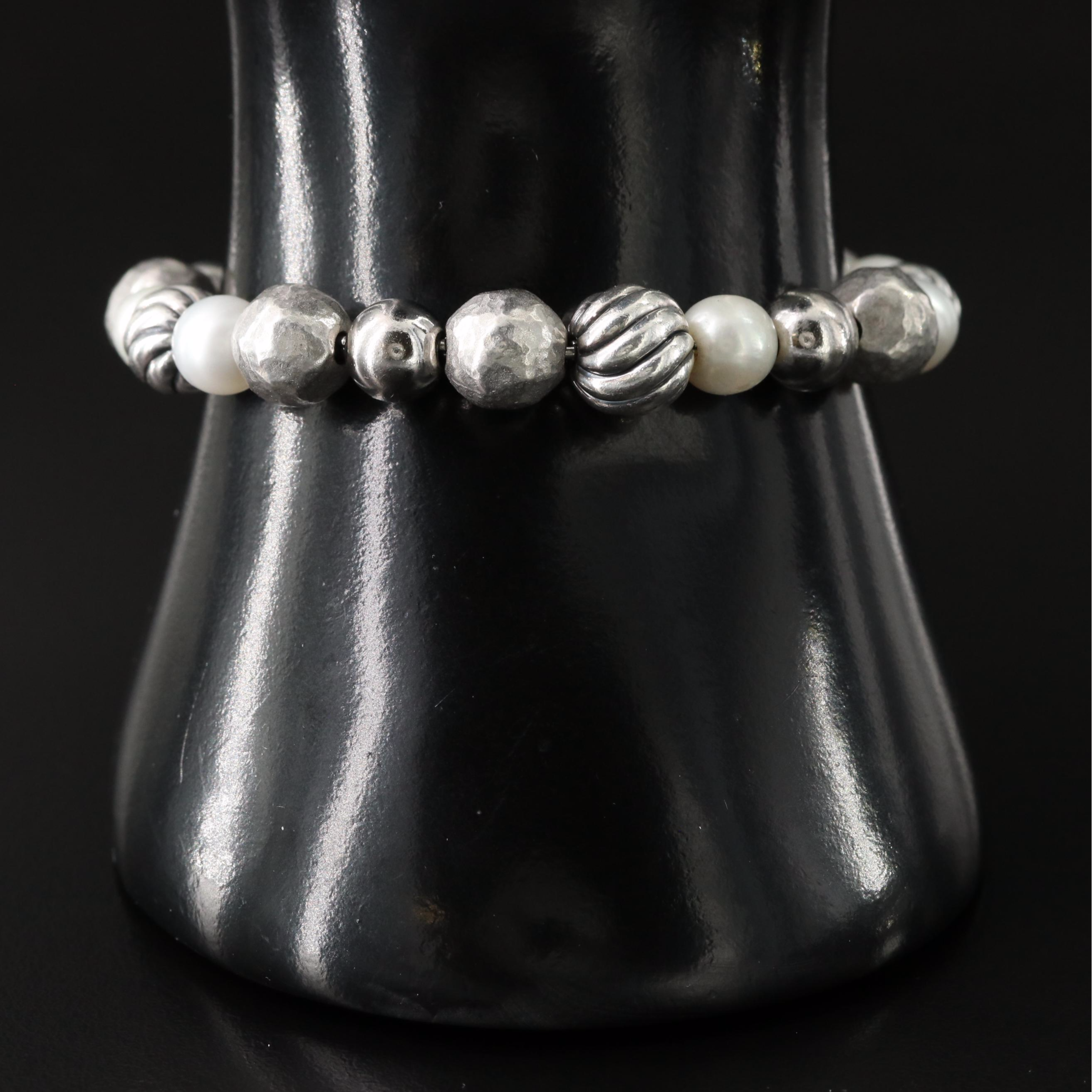 David Yurman DY Elements Sterling Pearl Bracelet