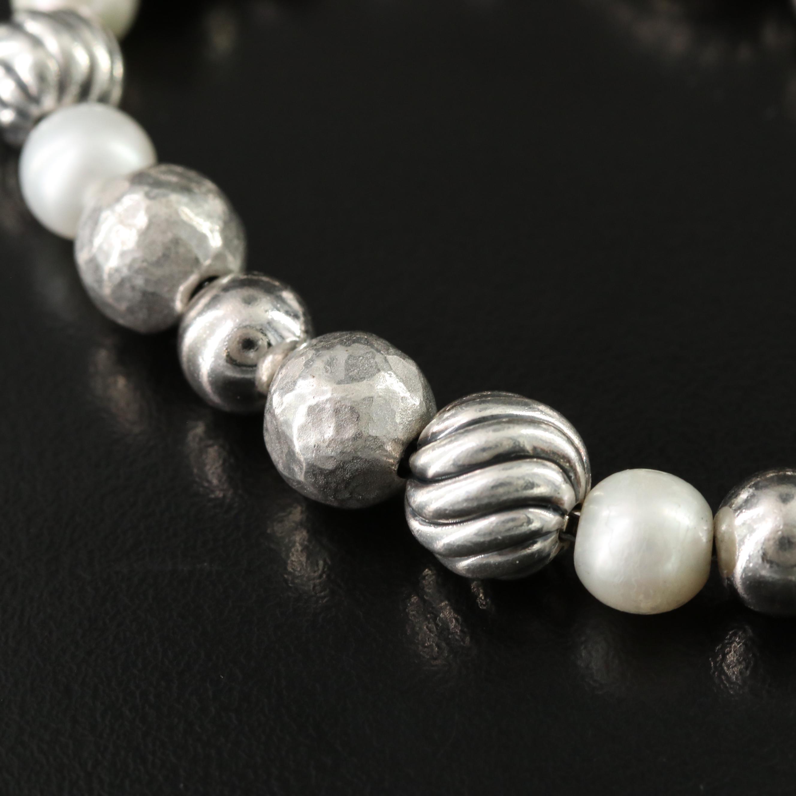 David Yurman DY Elements Sterling Pearl Bracelet