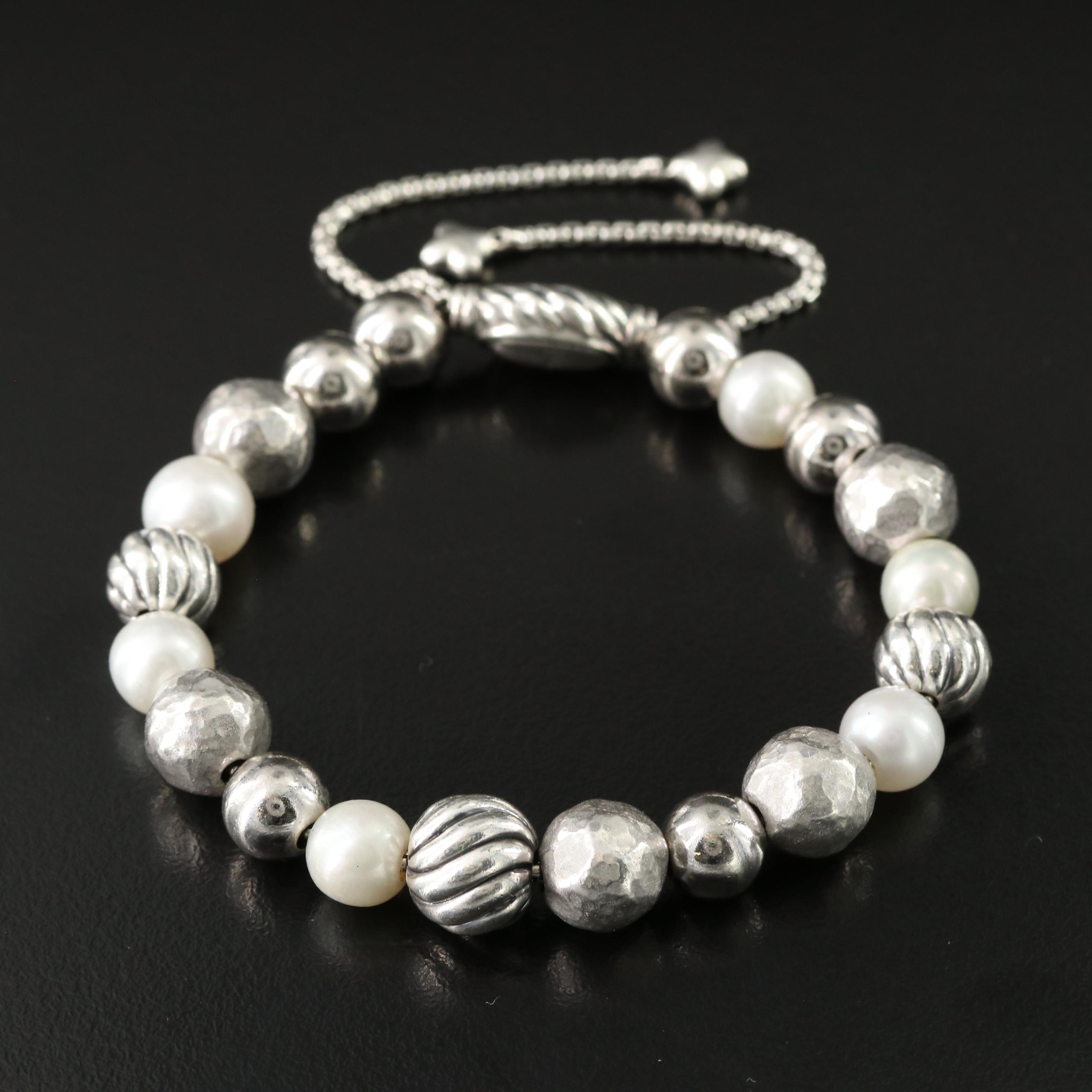 David Yurman DY Elements Sterling Pearl Bracelet