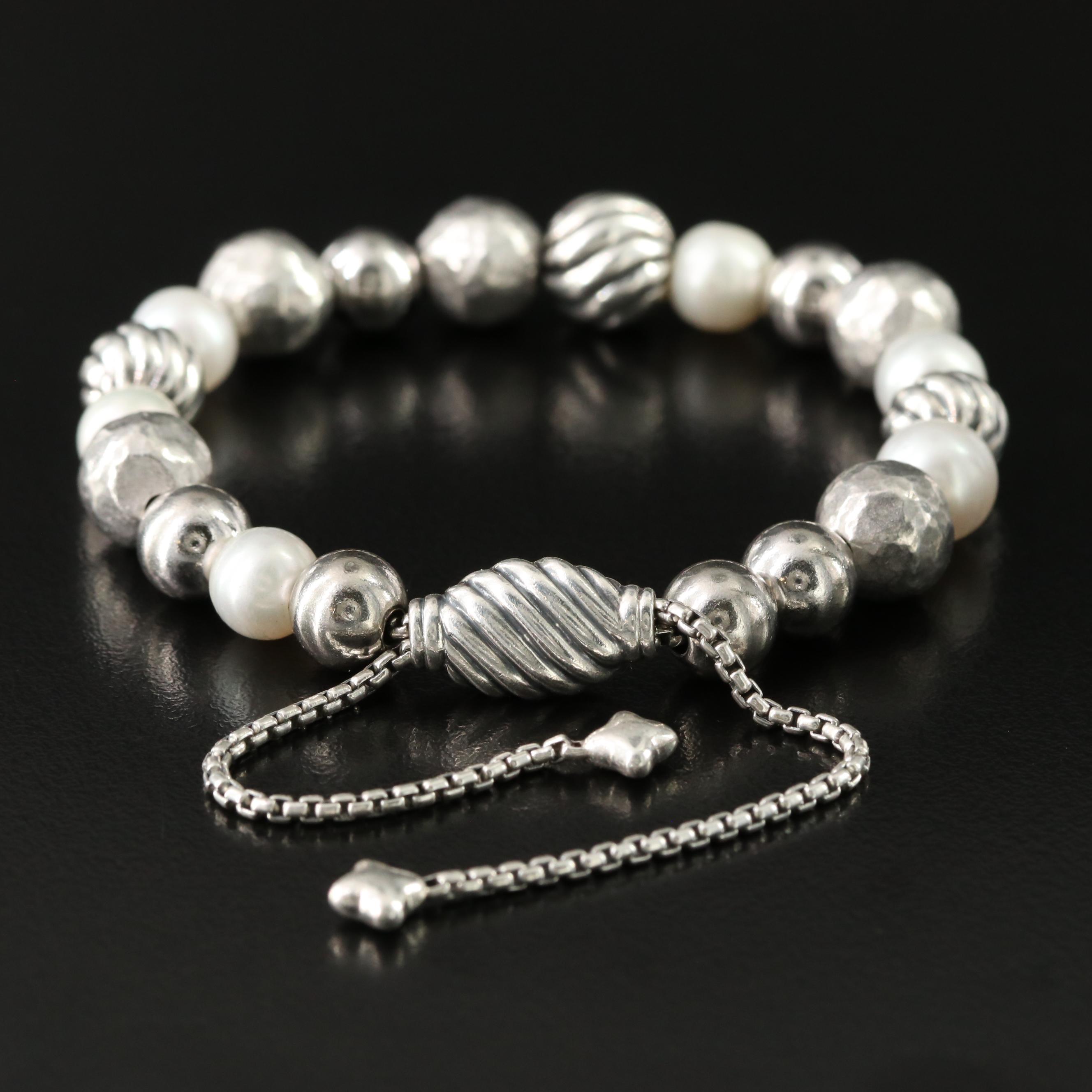 David Yurman DY Elements Sterling Pearl Bracelet